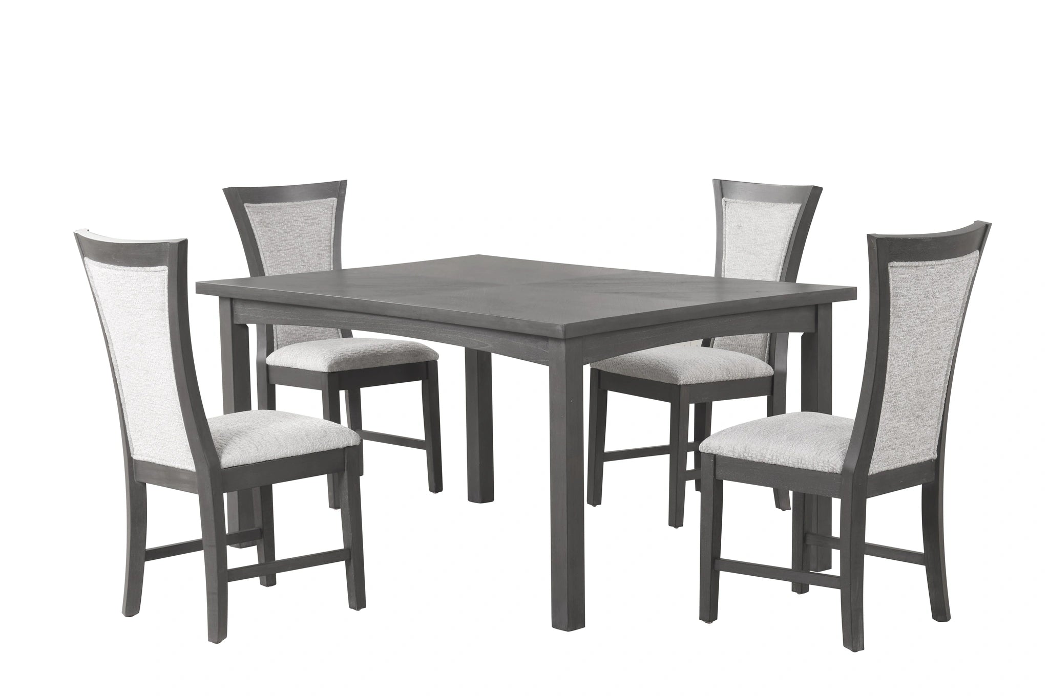 Flair 60" Dining Table & 4 Chairs (5 Pc Set)-Gray