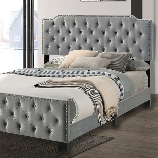 CHARLIZE E.King Bed, Gray