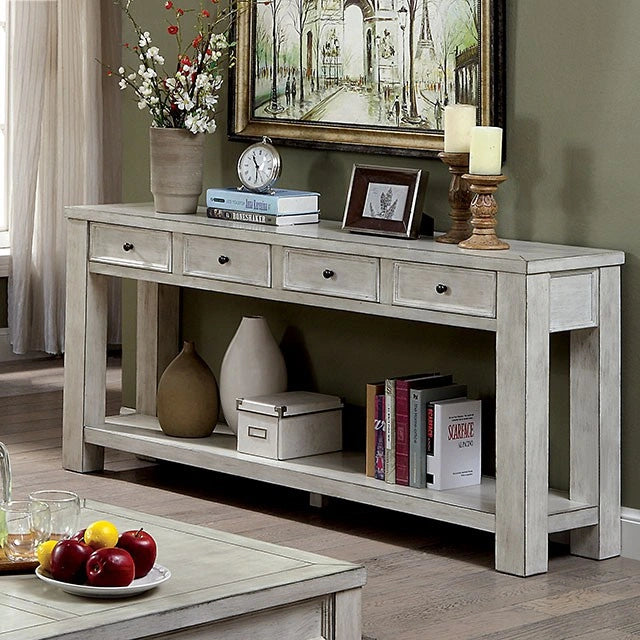 Meadow Antique White Sofa Table