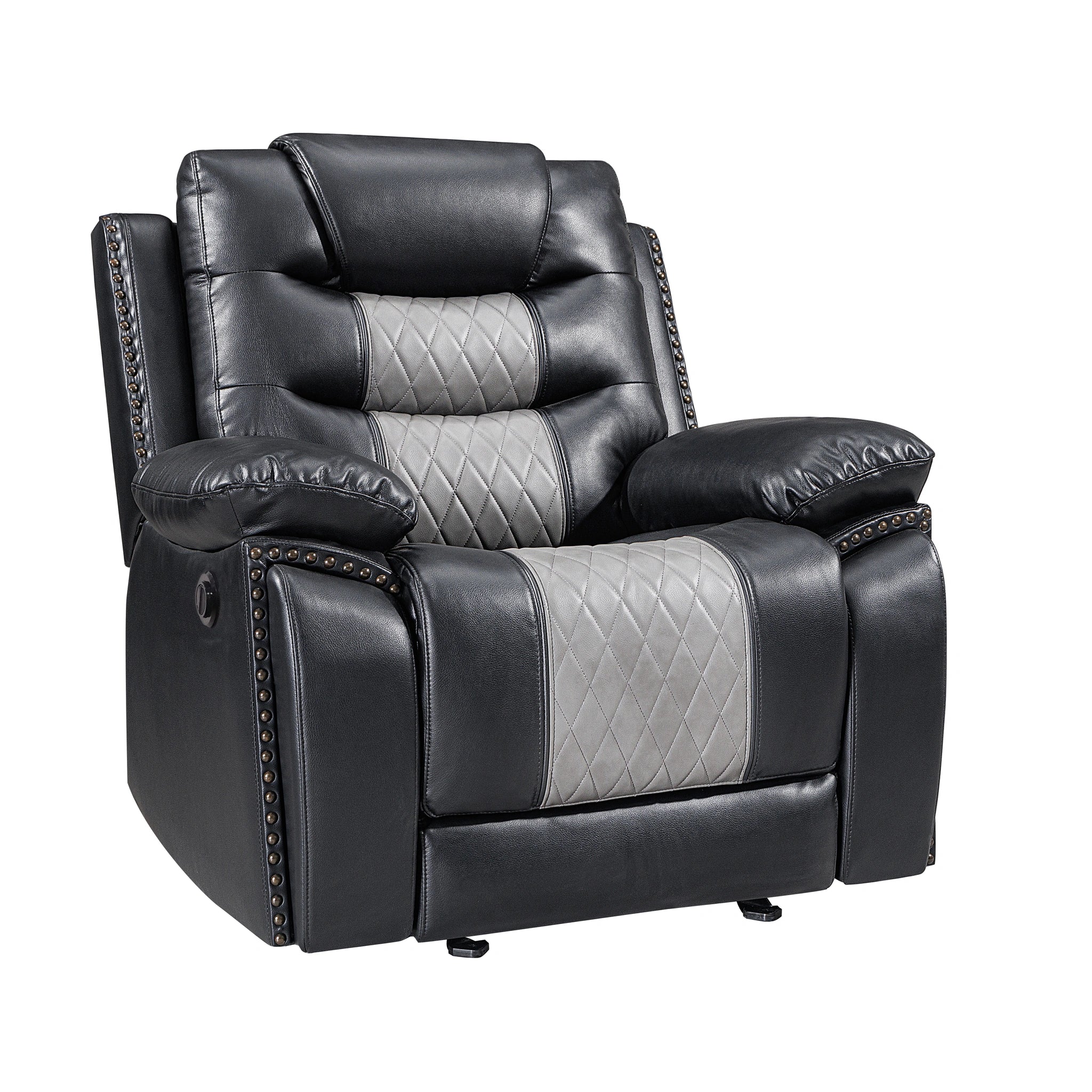 Nikko Glider Recliner W/Pwr Fr-Black/Gray