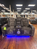 U8000 Brown Loveseat W/Speaker System