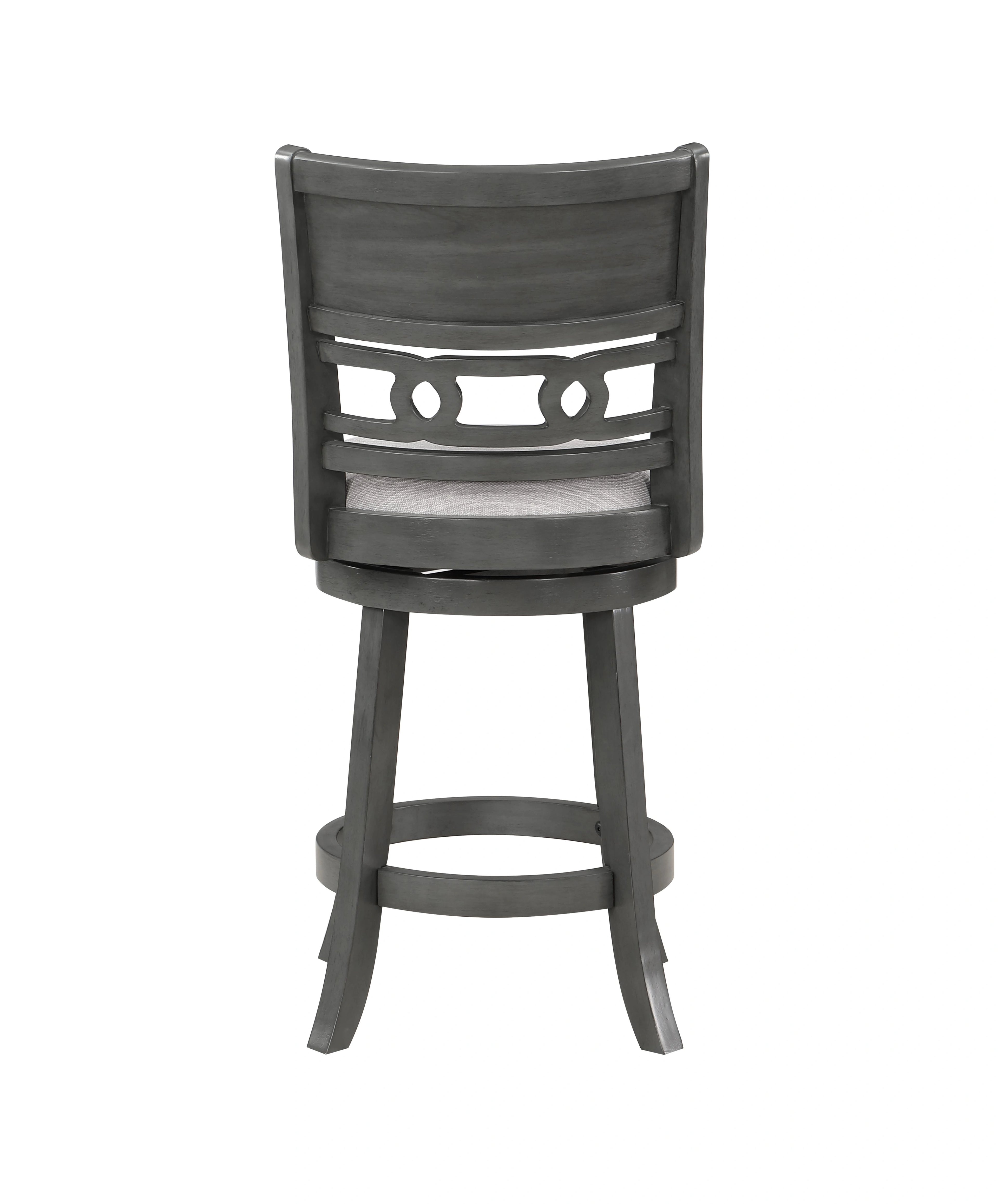 Gia 24" Swivel Counter Stool-Gray W/Gray Fabric Seat