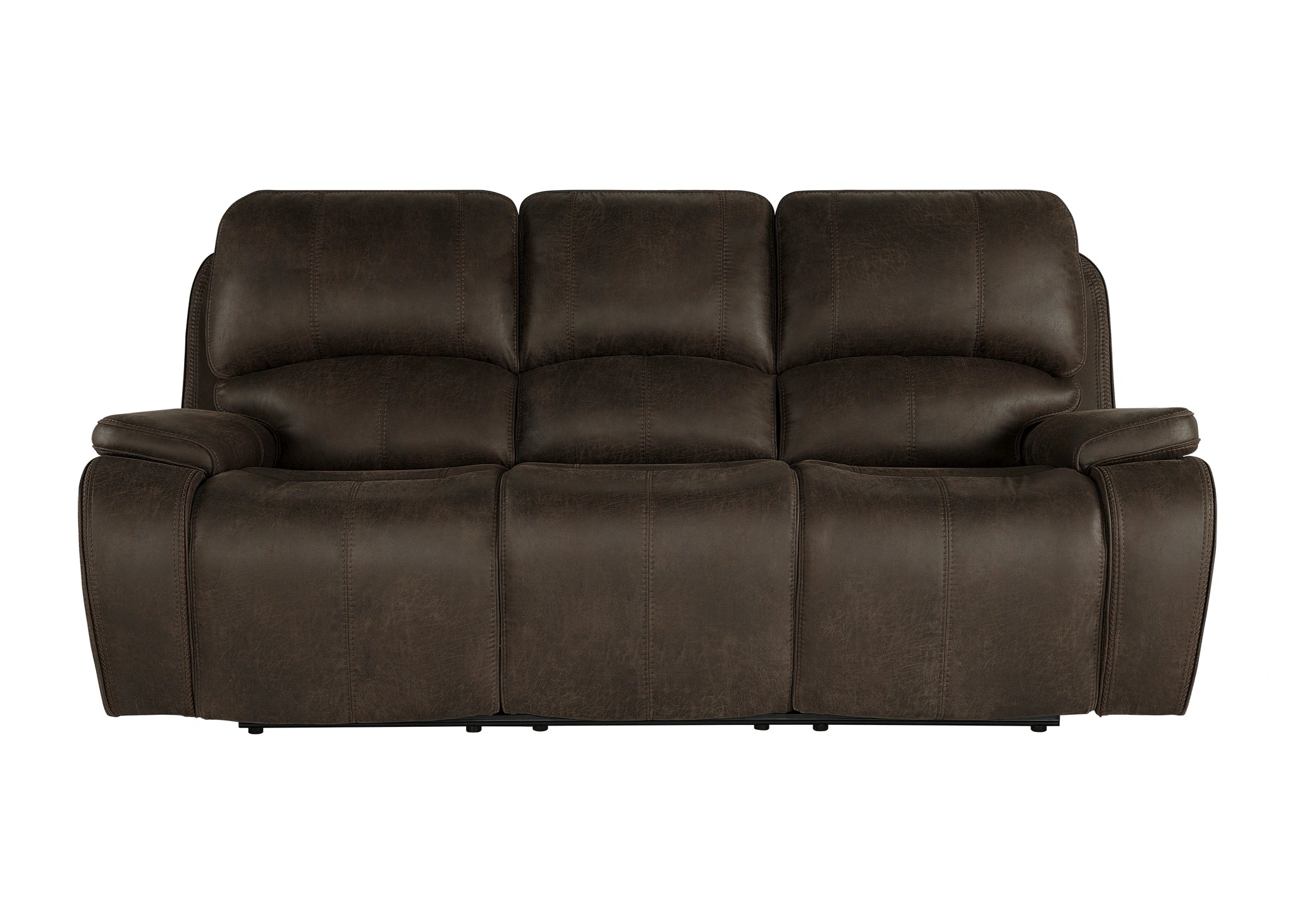 Brookings Sofa W/Dual Recliner-Brown