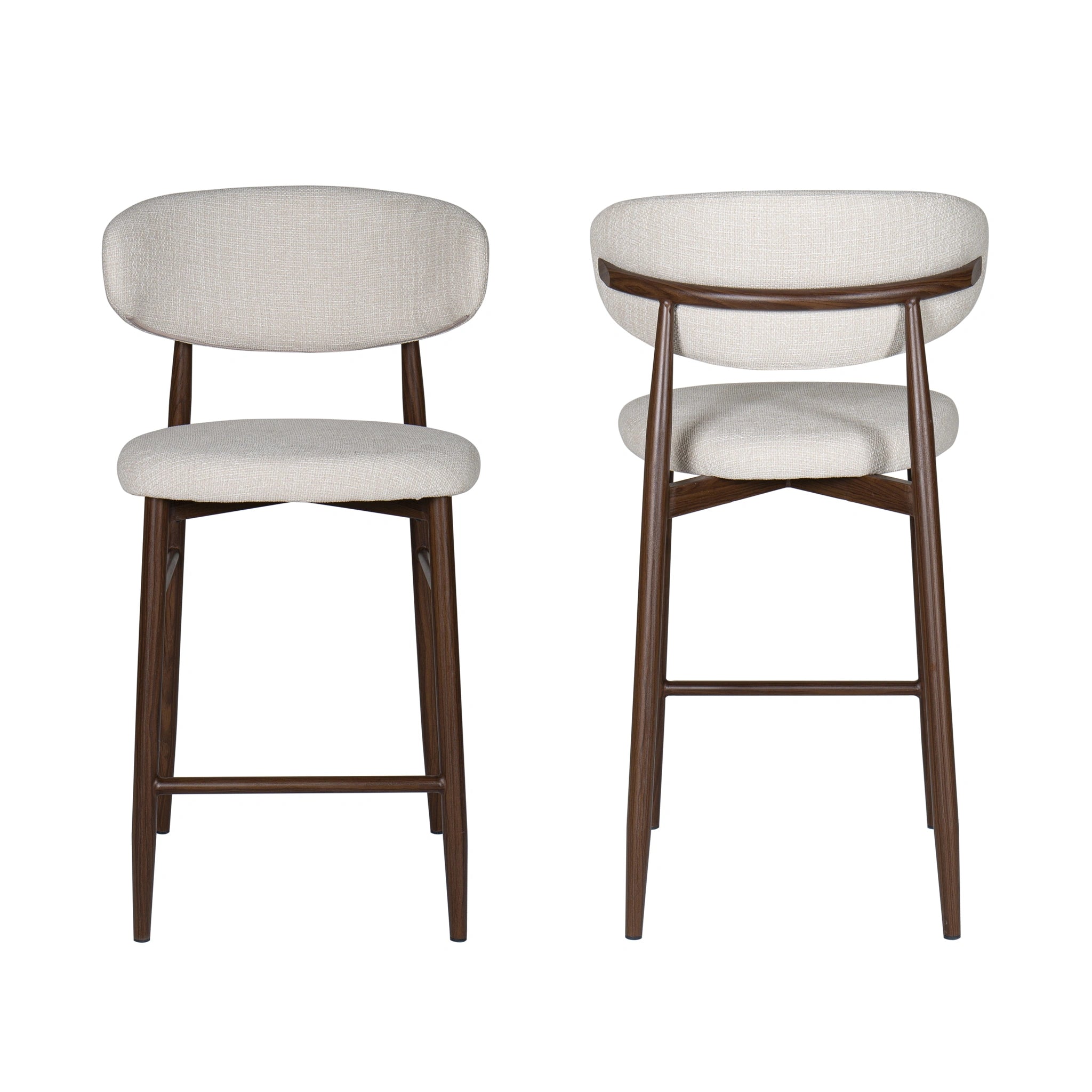 Royce Counter Chair W/Walnut Metal Frame-Beige (2 Per Carton)