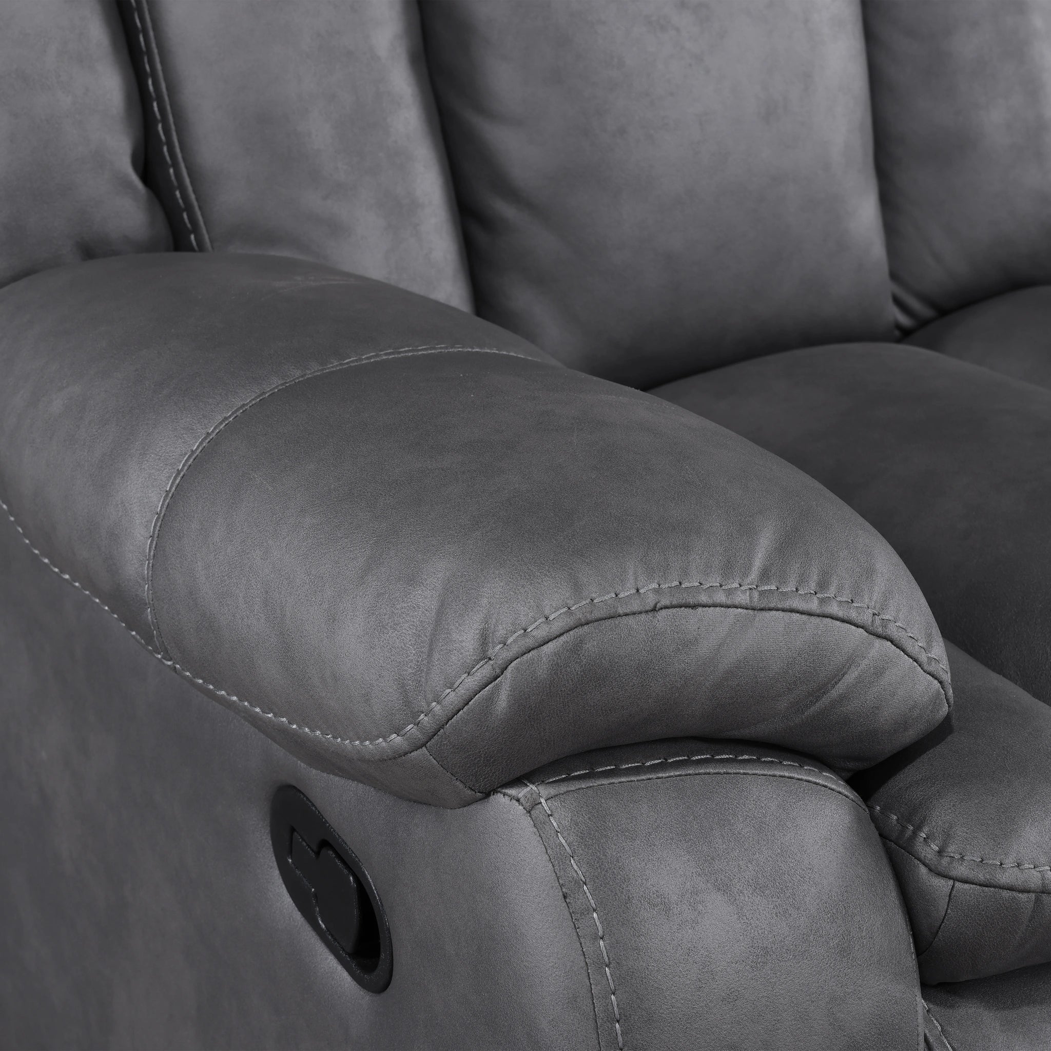 Morello Console Loveseat W/ Dual Recliners-Gray