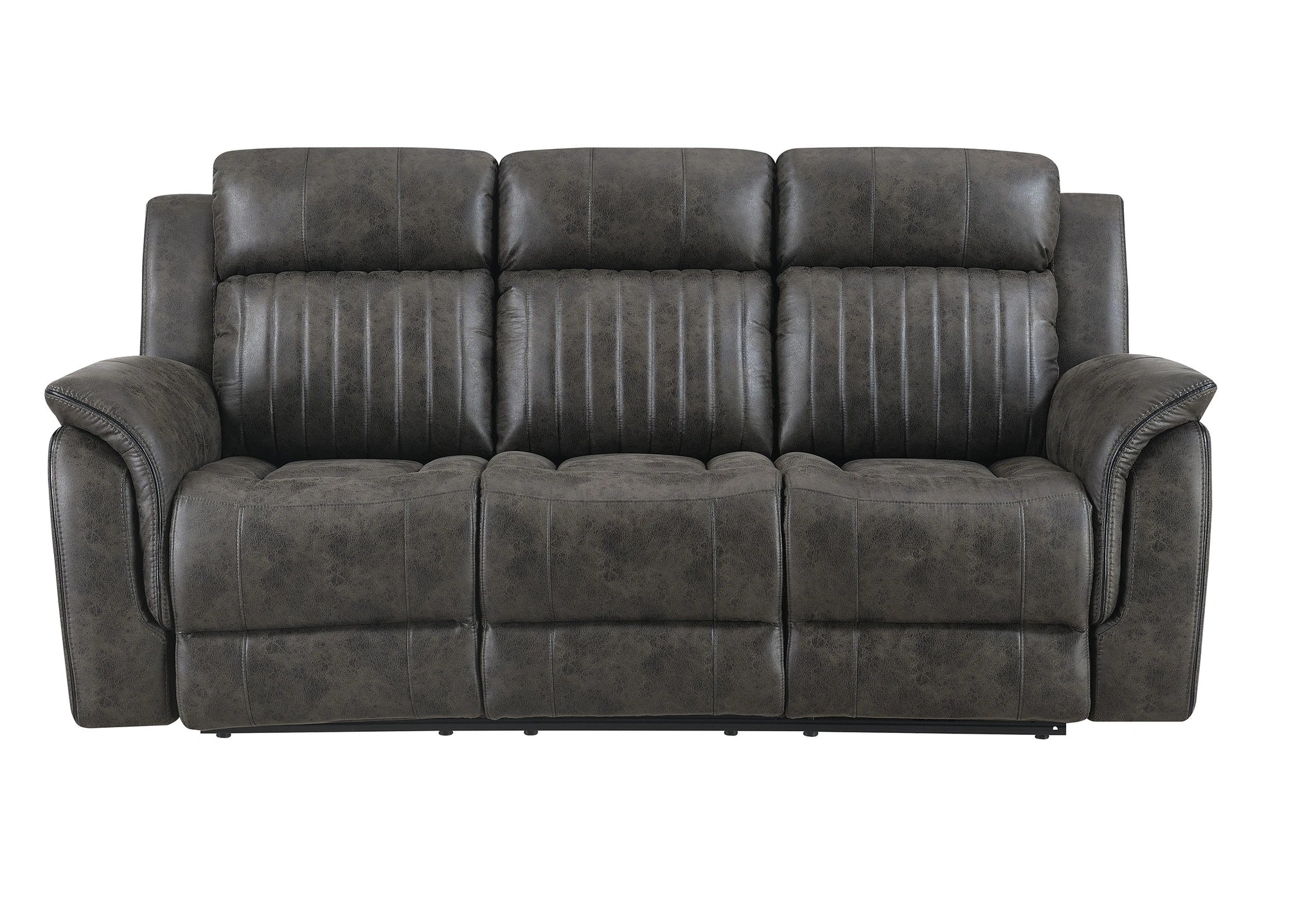 U8517 Grey Reclining Sofa/Console Reclining Loveseat