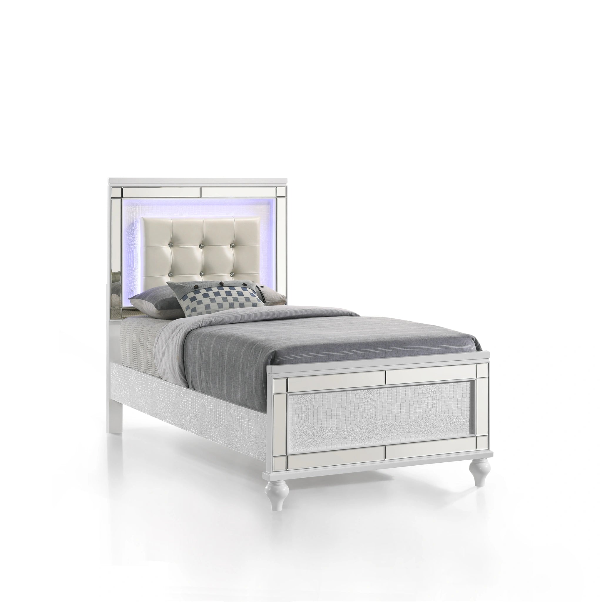 VALENTINO Eastern King-California King K LIGHTED HEADBOARD-WHITE