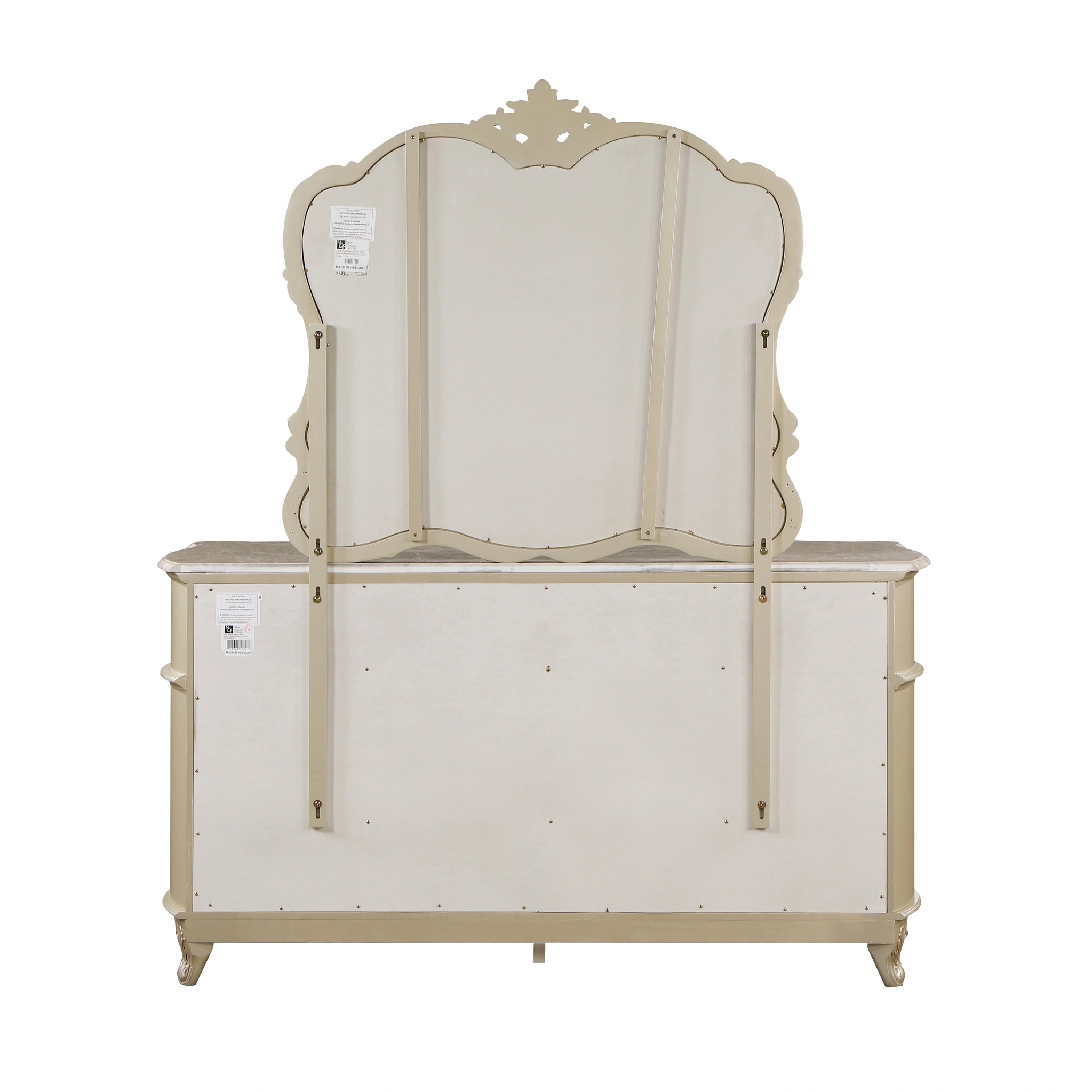 Monique Dresser W/Marble Top-Champagne