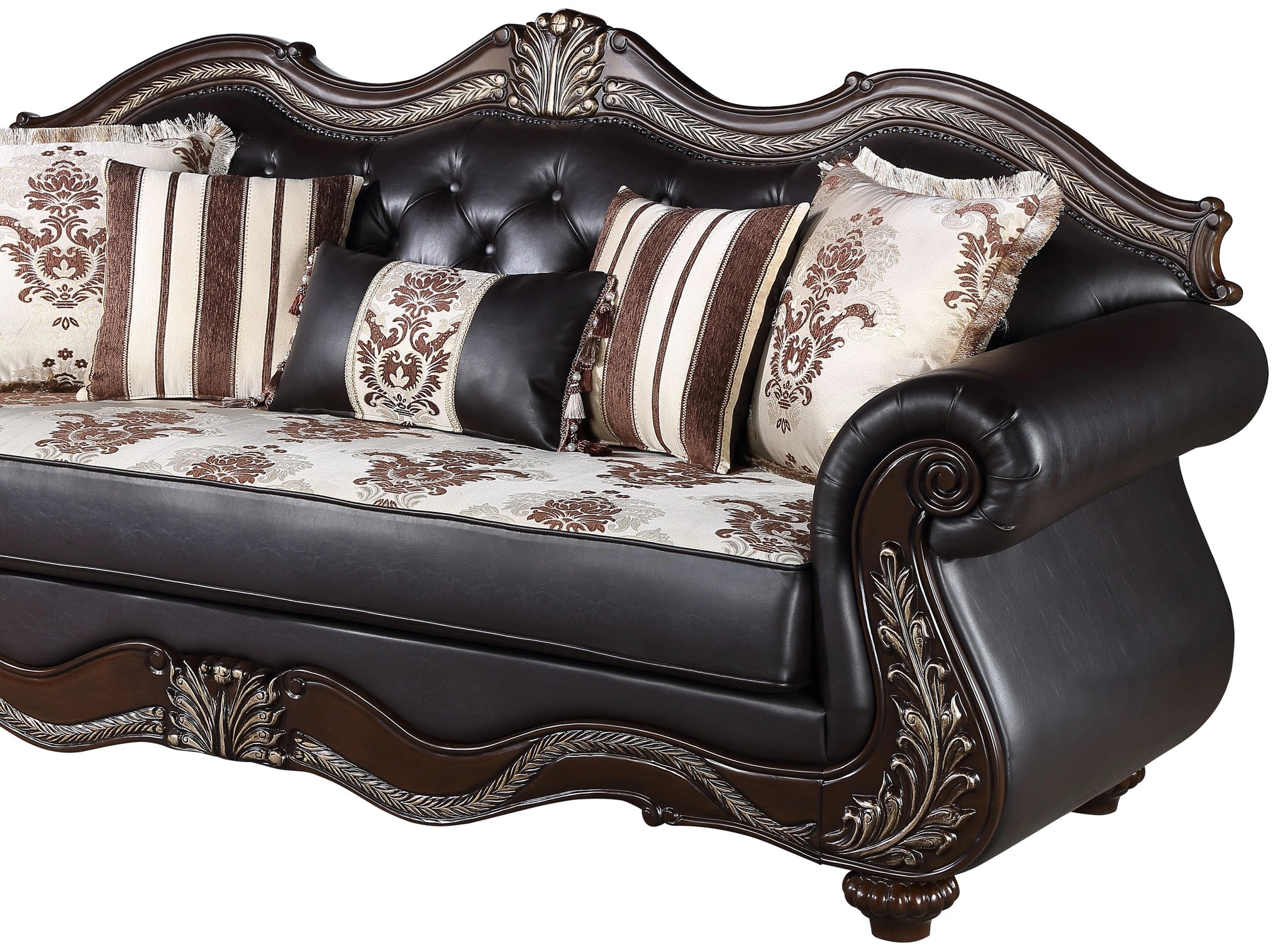 Maximus Sofa Frame, Seat Cushions, Arms, Legs & 5 Pillows