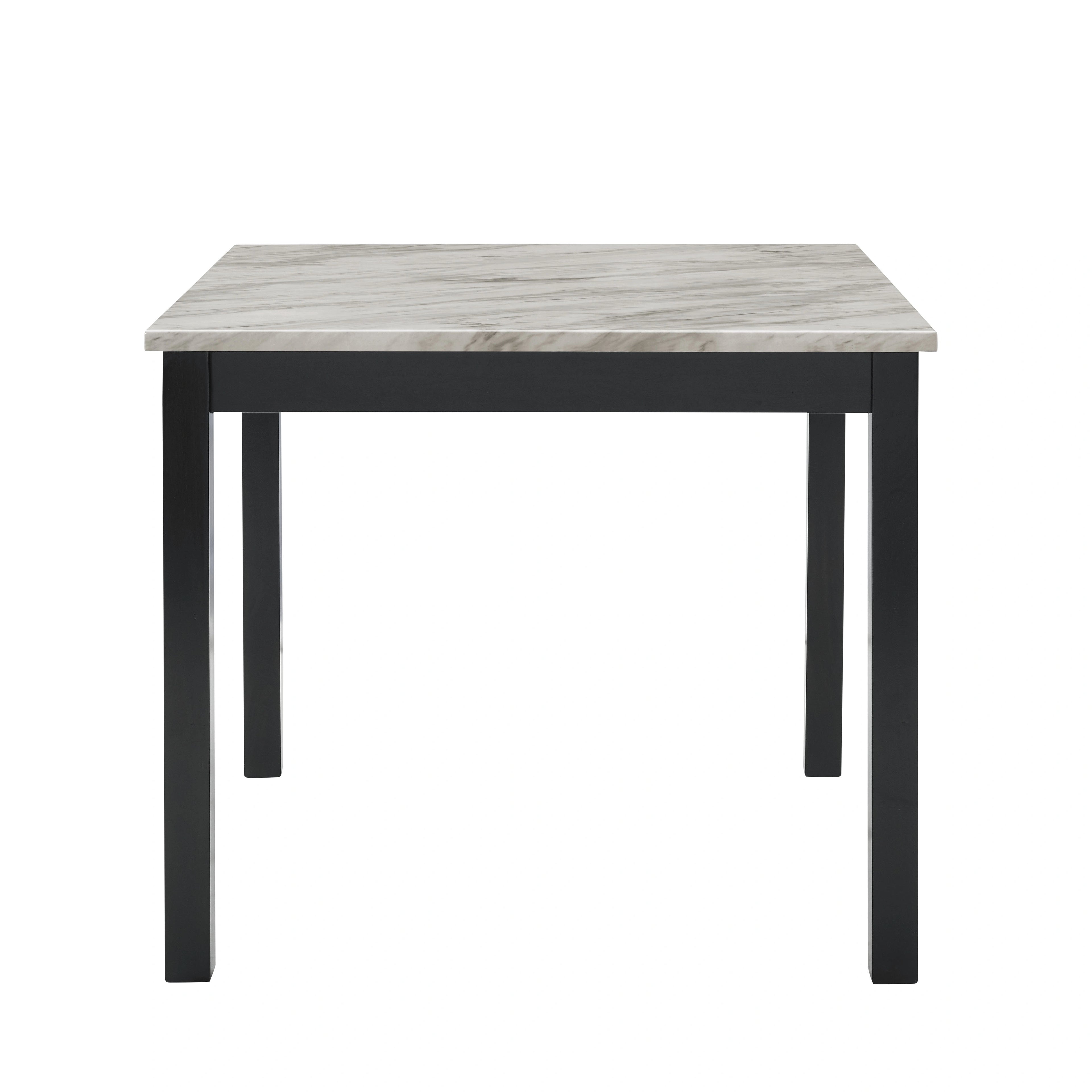 Celeste 5Pc 42" Marble Finish Counter Table & 4 Chairs-Blue