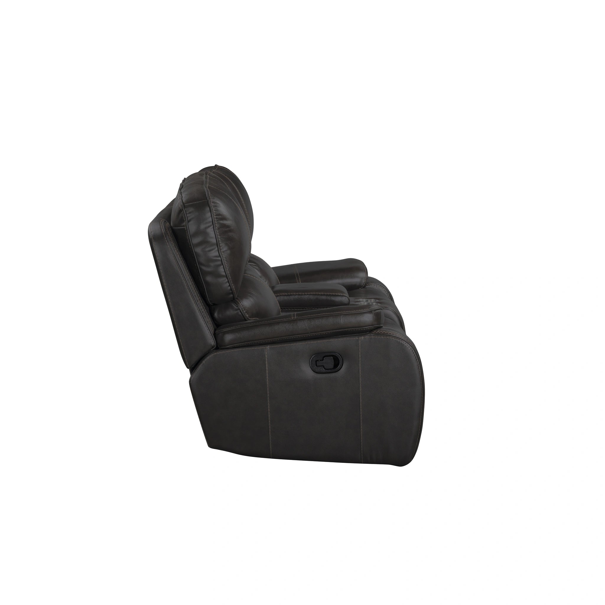 Brookings Console Loveseat W/ Dual Recliners-Charcoal