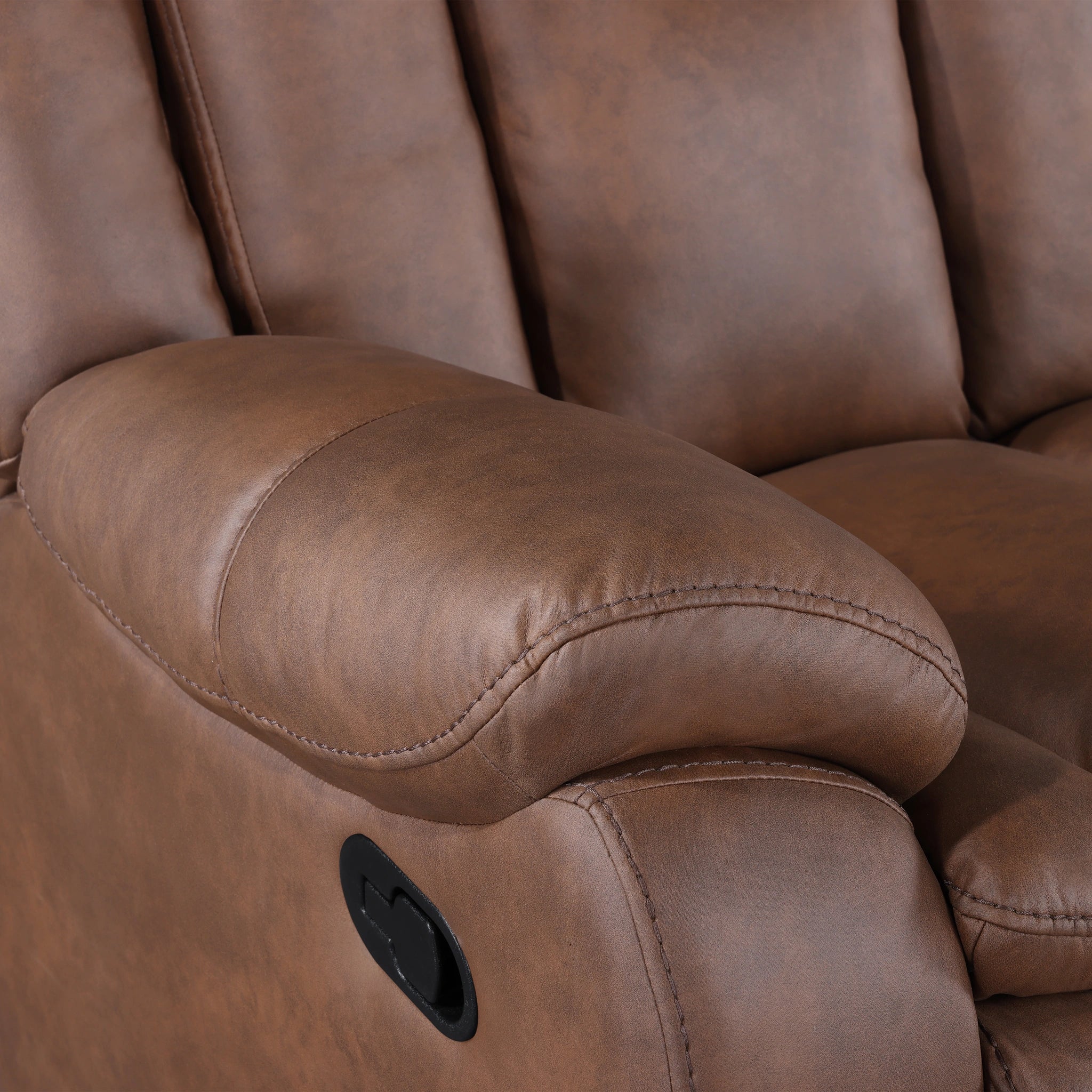 Morello Console Loveseat W/ Dual Recliners-Brown