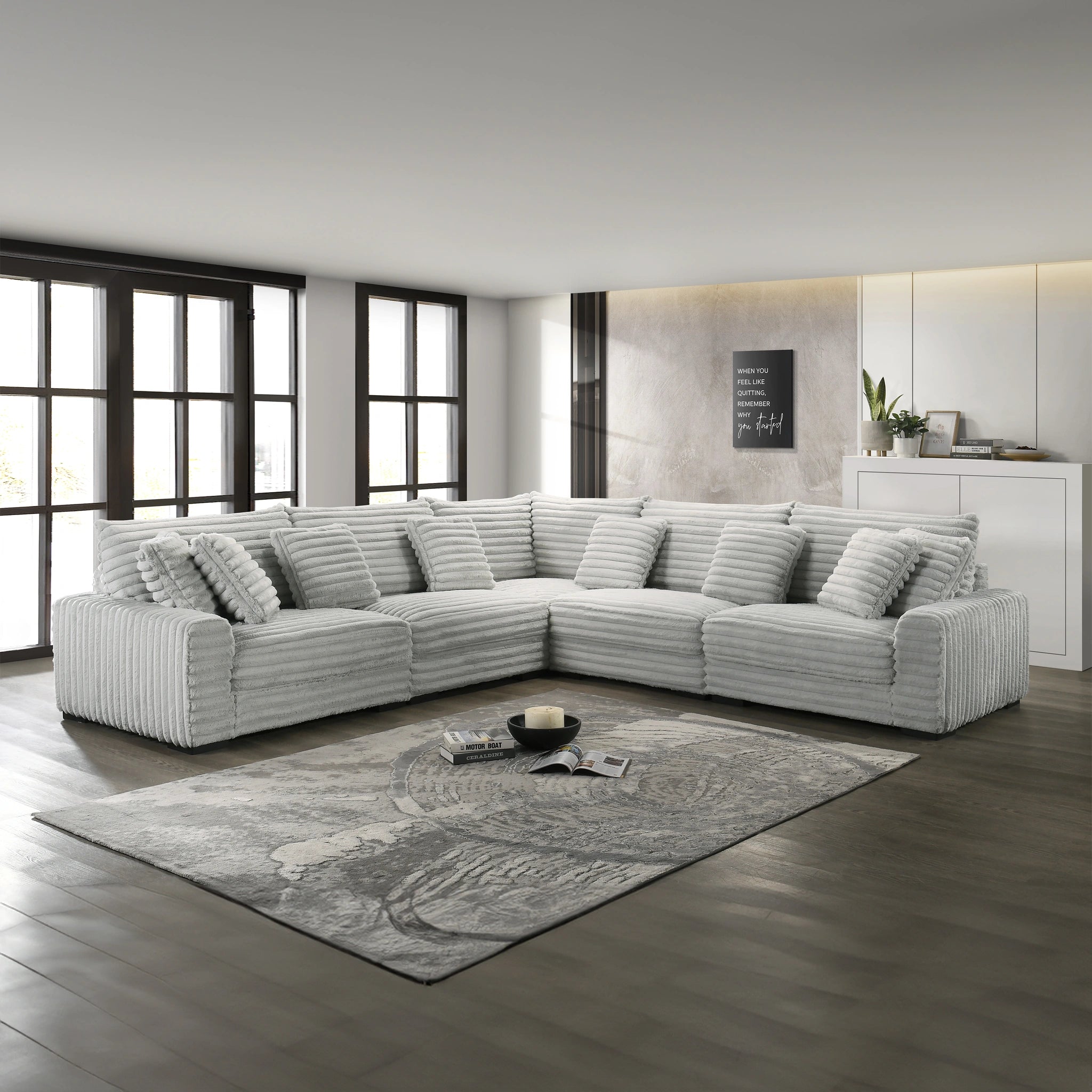Embrace Armless Chair-Gray