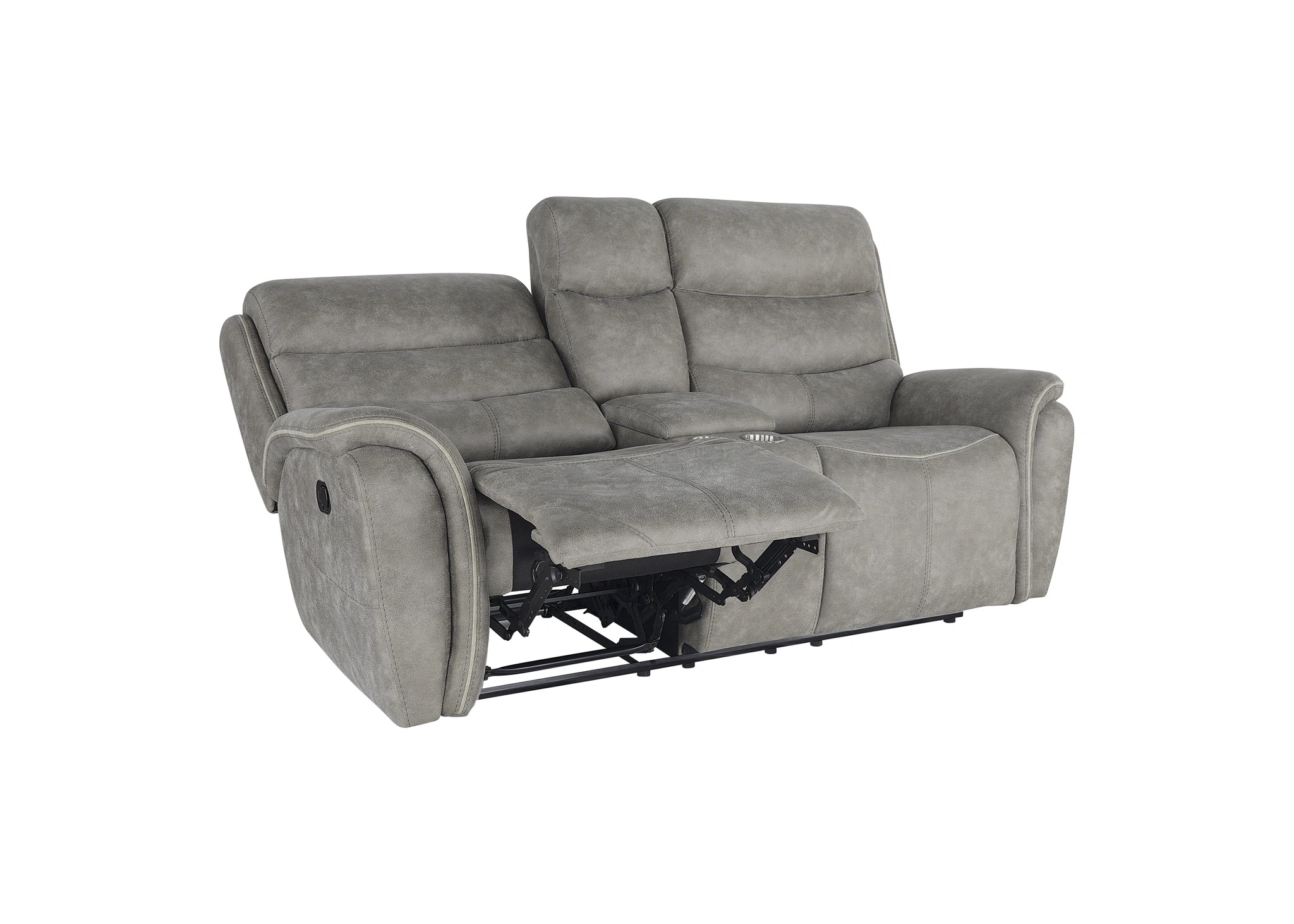 Kamari Console Loveseat W/ Dual Recliners-Gray