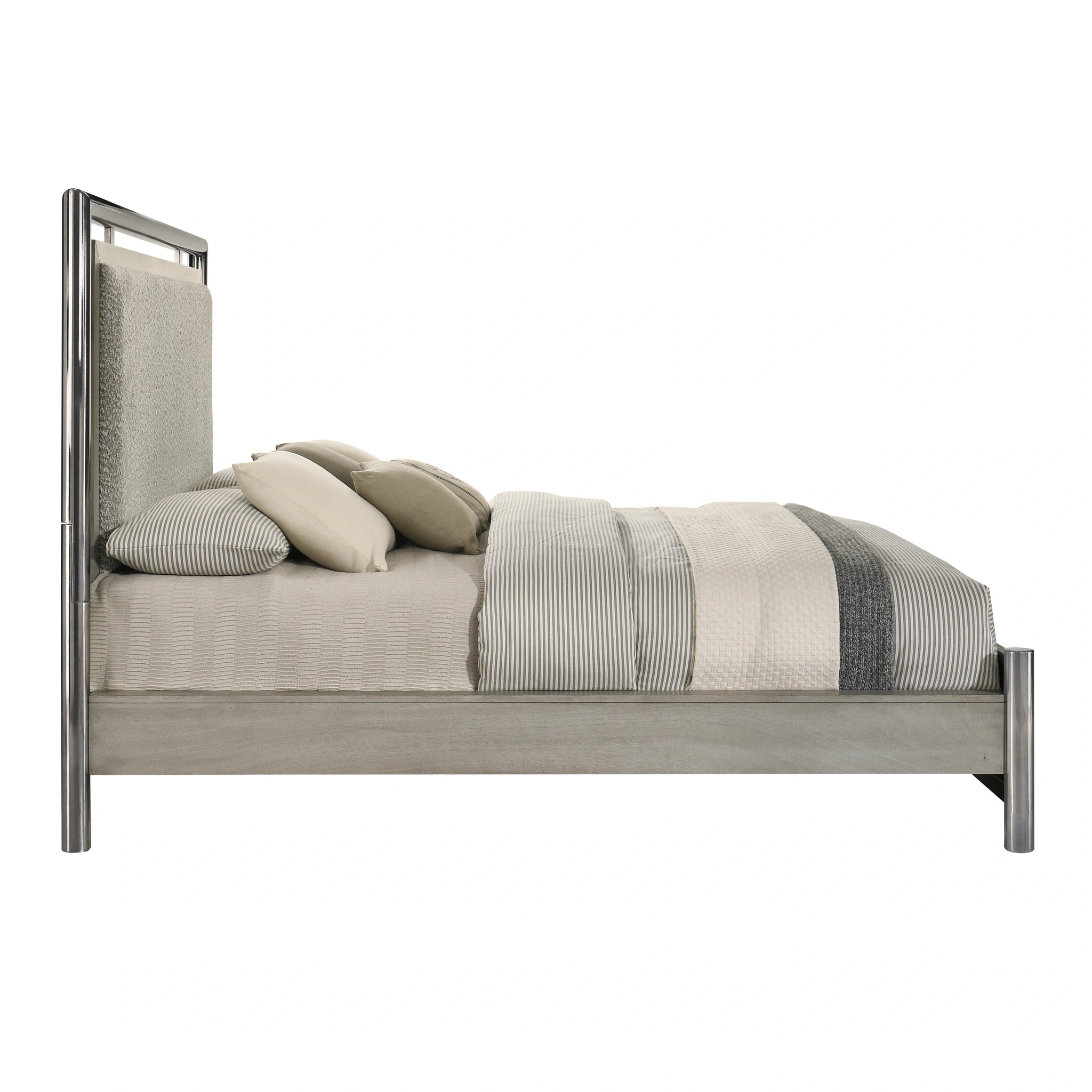 Lennox 6/6-6/0 Ek/Wk Headboard, Footboard & Slat Kit-Gray
