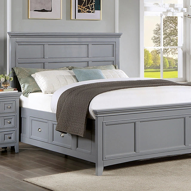 CASTLILE Cal.King Bed, Gray