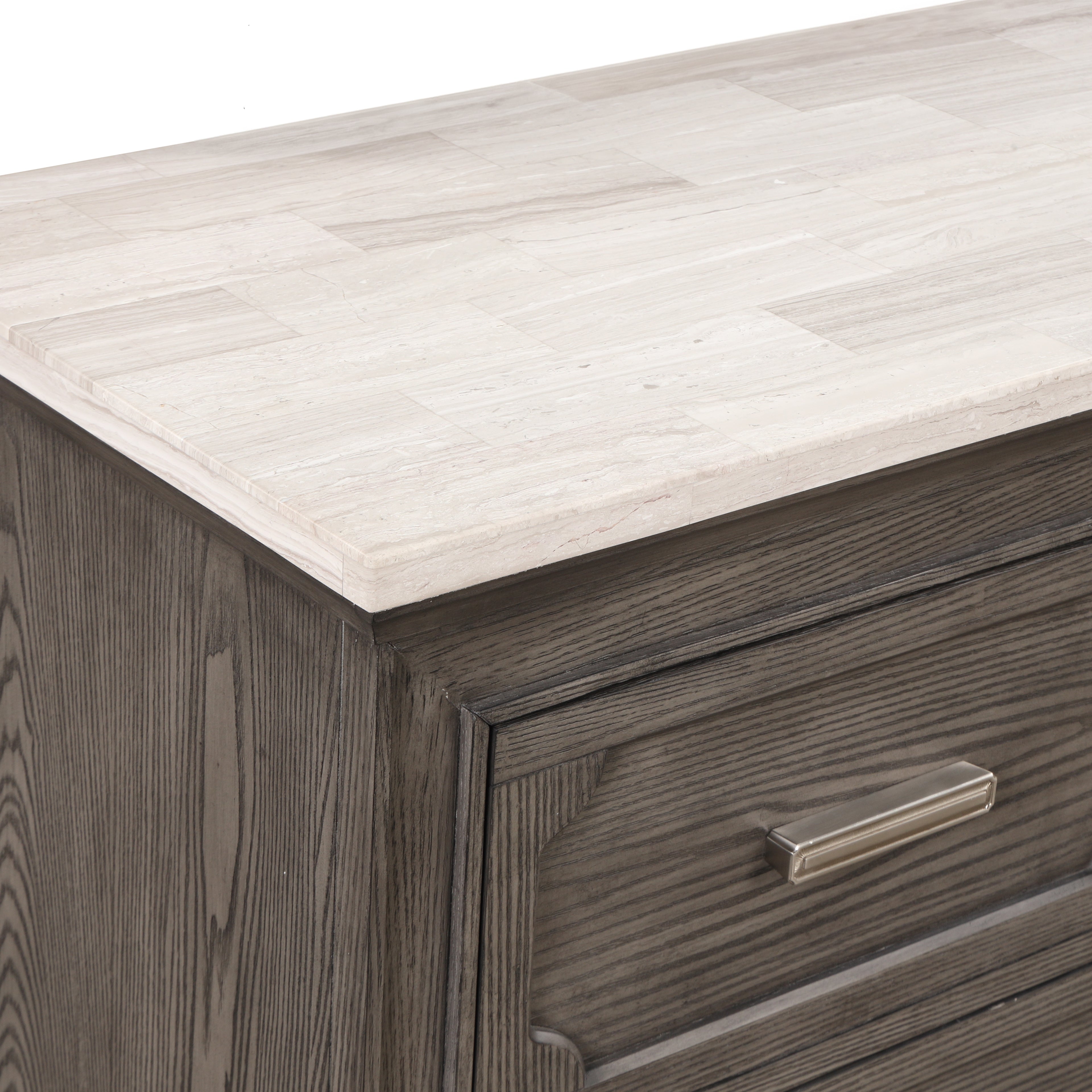 Lisbon Marble Top Dresser-Gray