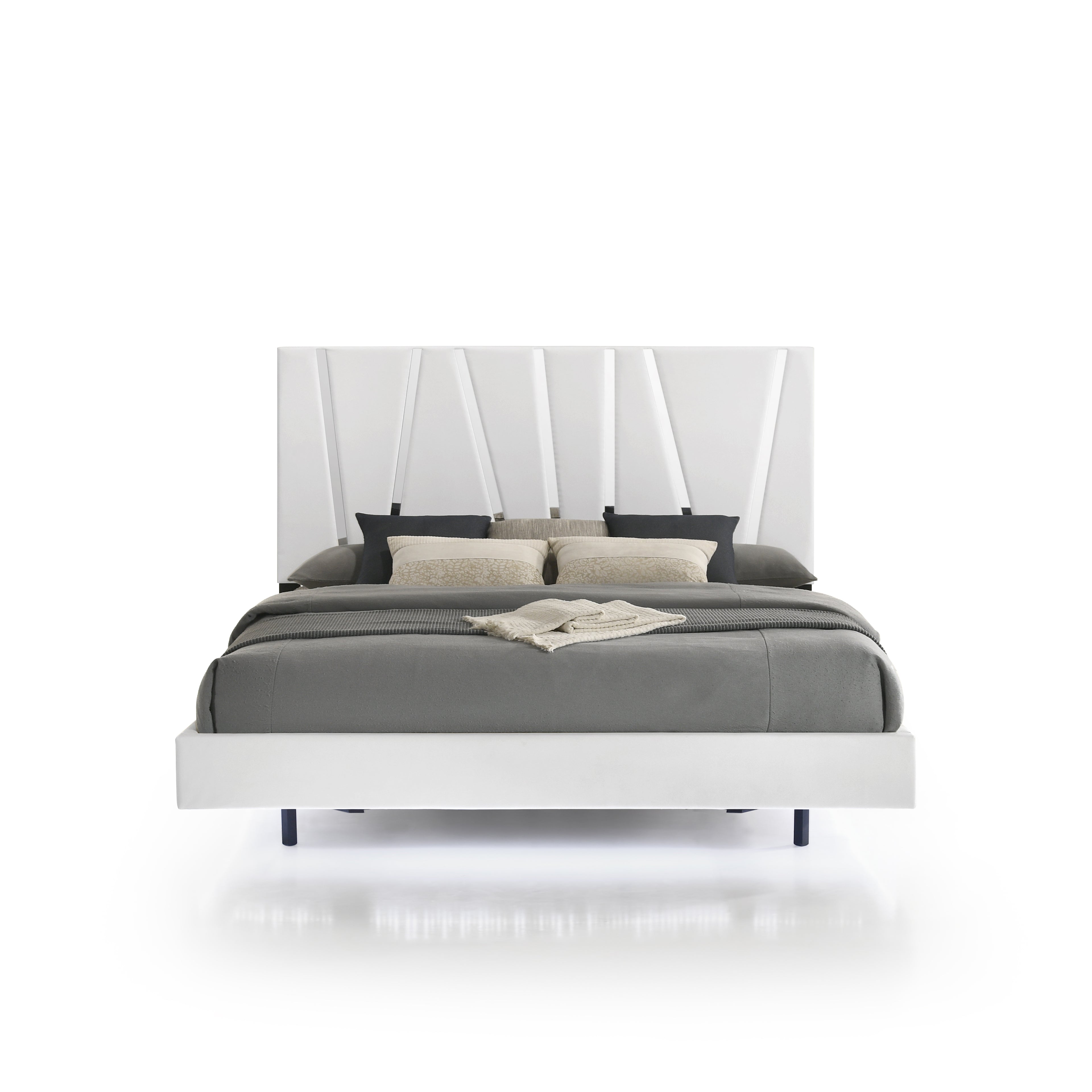 Europa 5/0 Q Headboard, Footboard & Slats-White