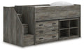 Frandern Loft Bed with Bookcase and Drawer Storage
