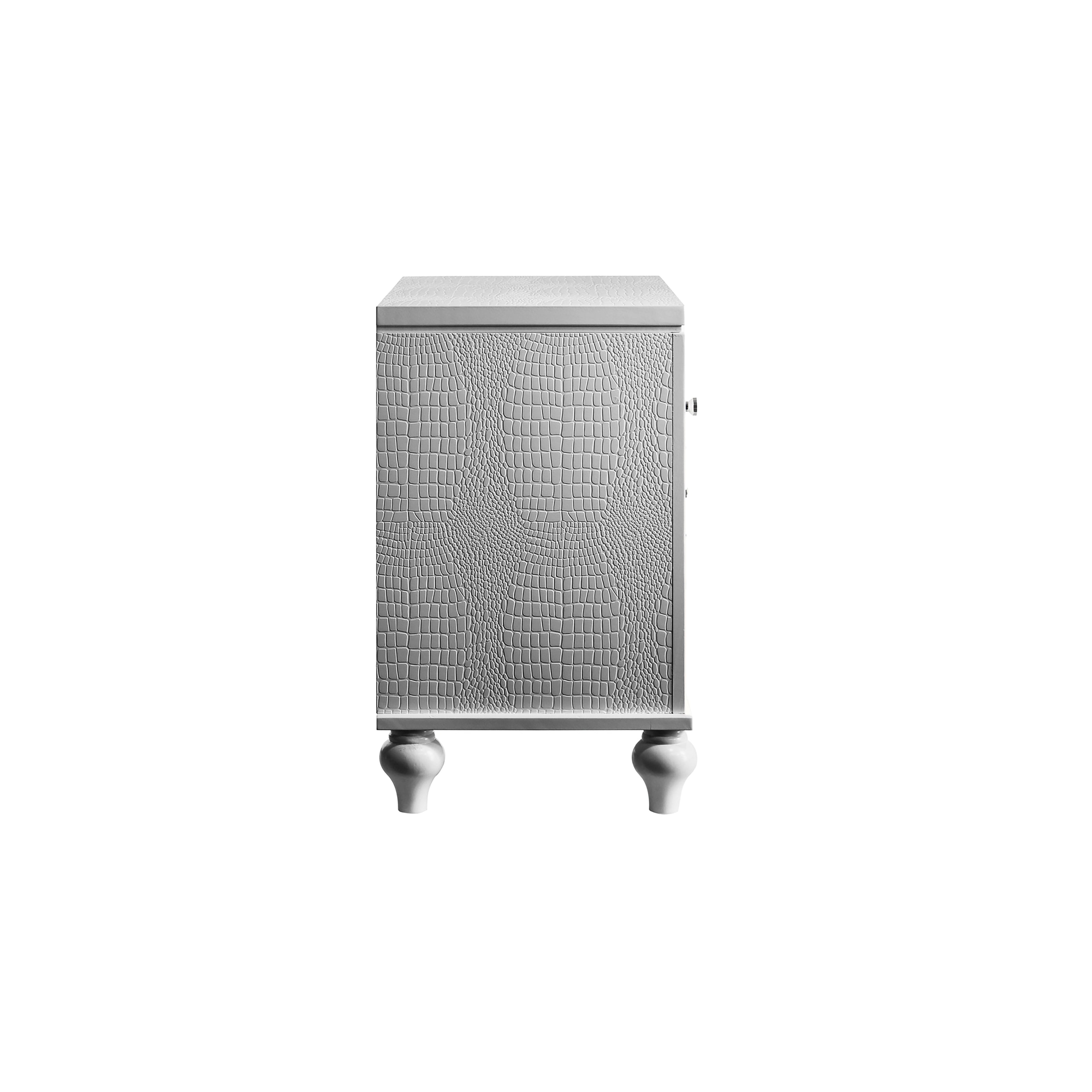 Valentino Nightstand-Silver