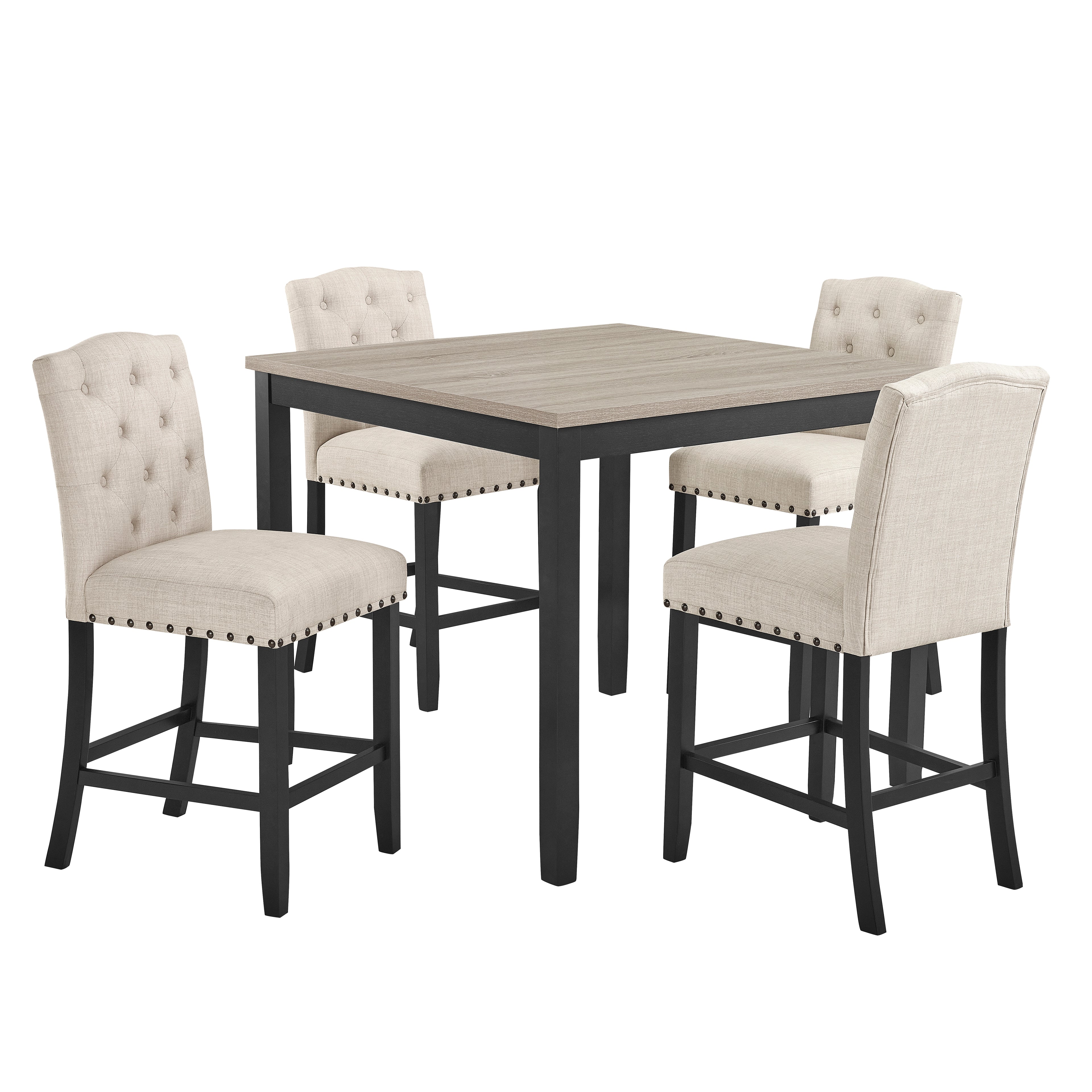Daphne 5 Pc Natural 42" Counter Set W/Natural Chairs