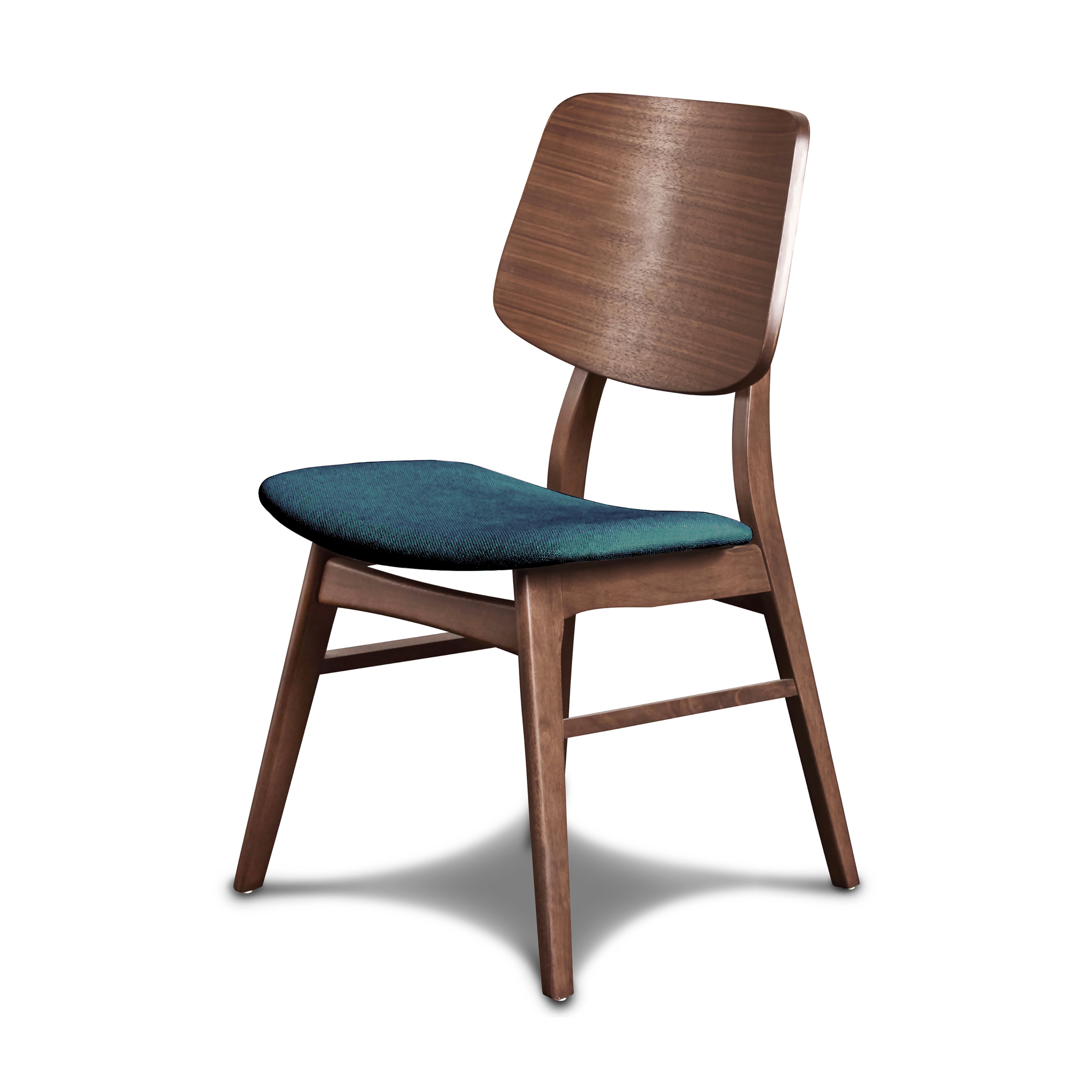 Oscar Chair With Forest Green Cushion-Walnut