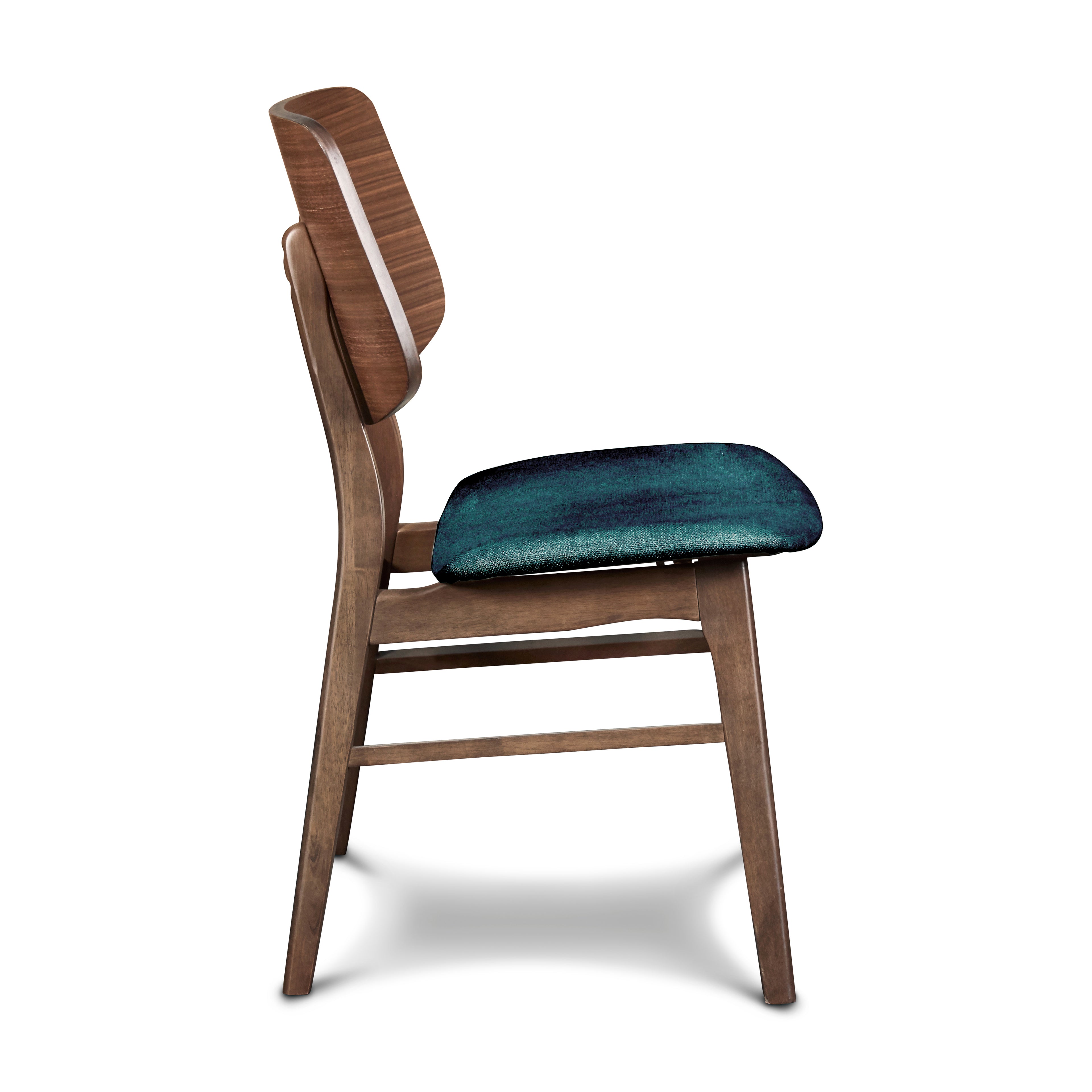 Oscar Chair With Forest Green Cushion-Walnut