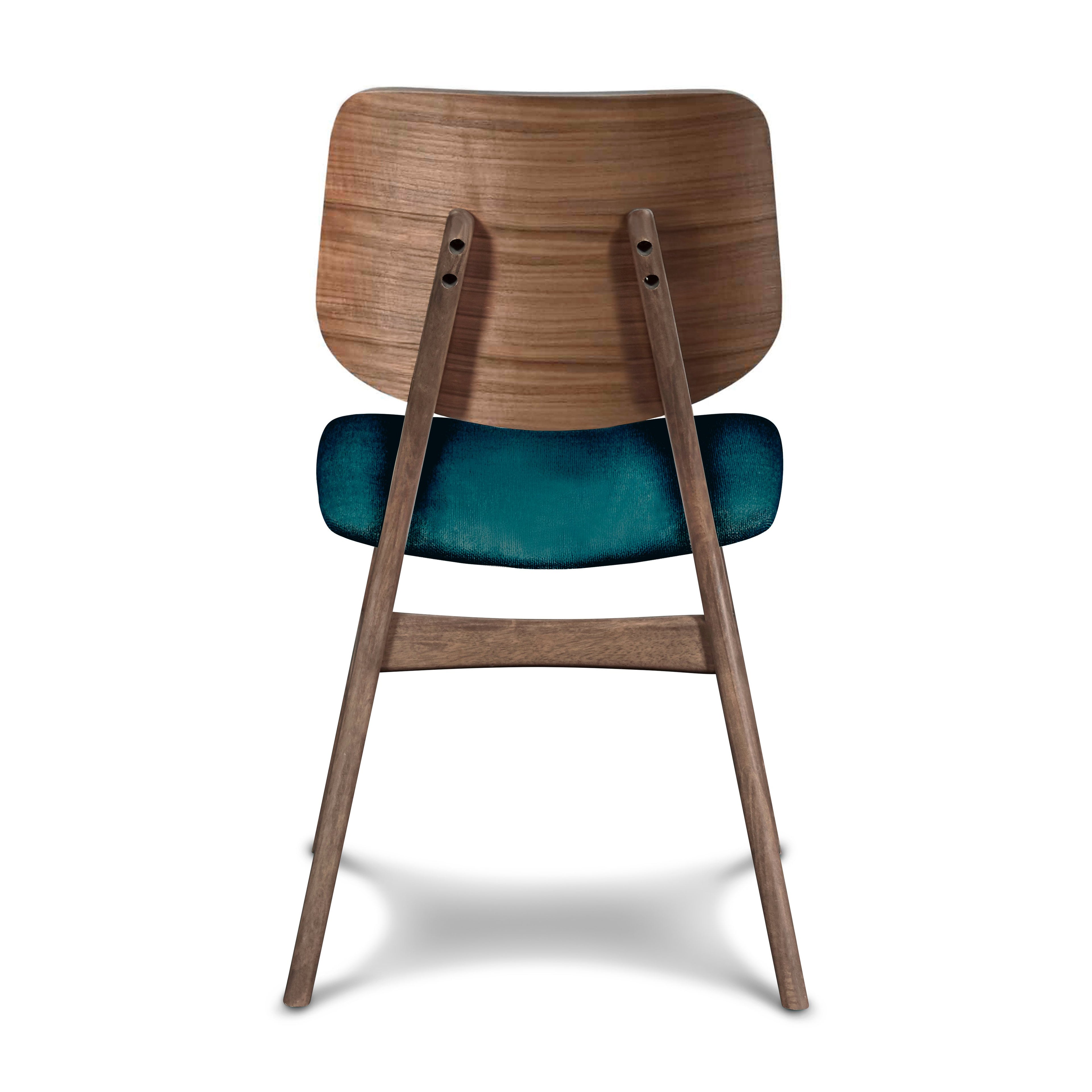 Oscar Chair With Forest Green Cushion-Walnut