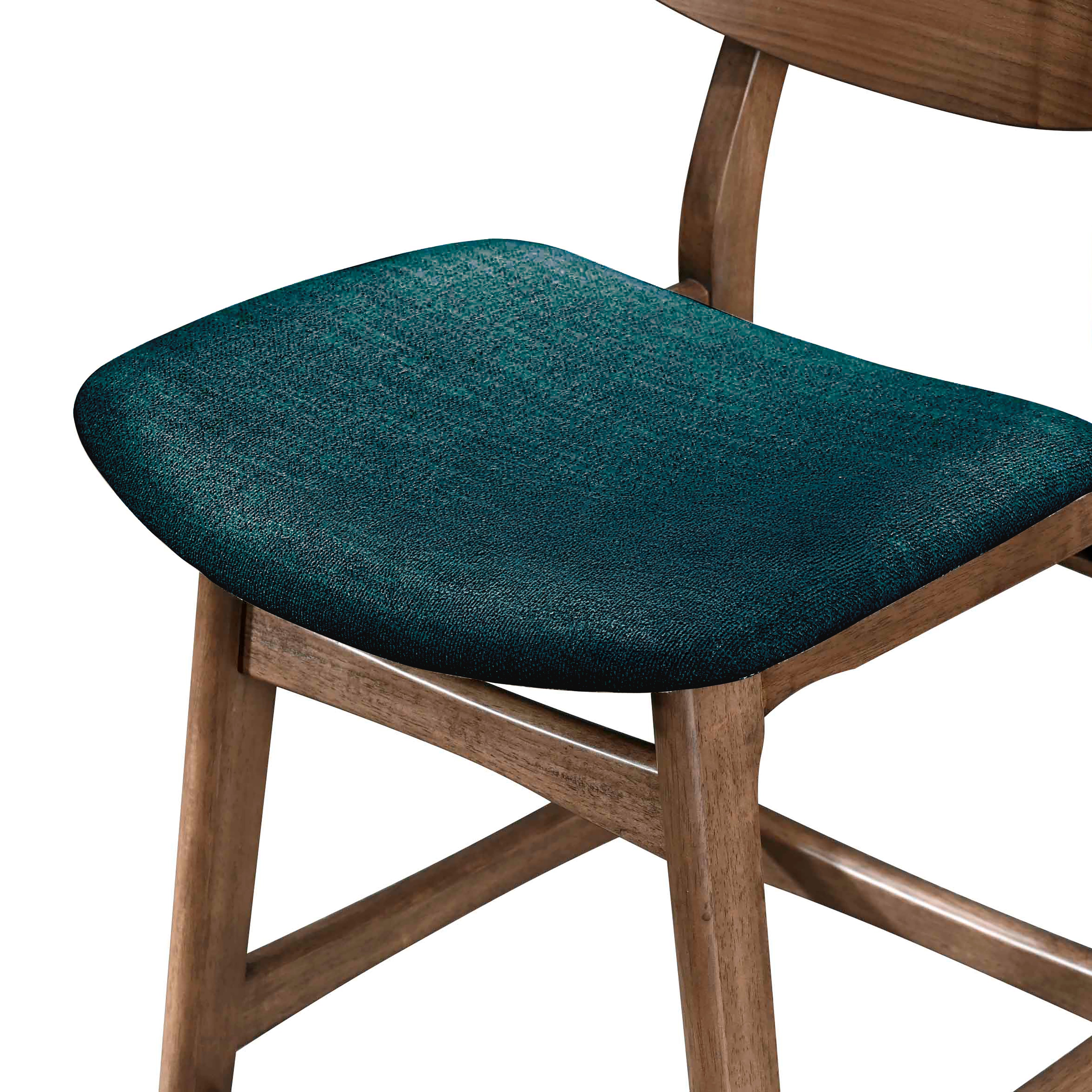 Oscar Counter Chair With Forest Green Cushion-Walnut