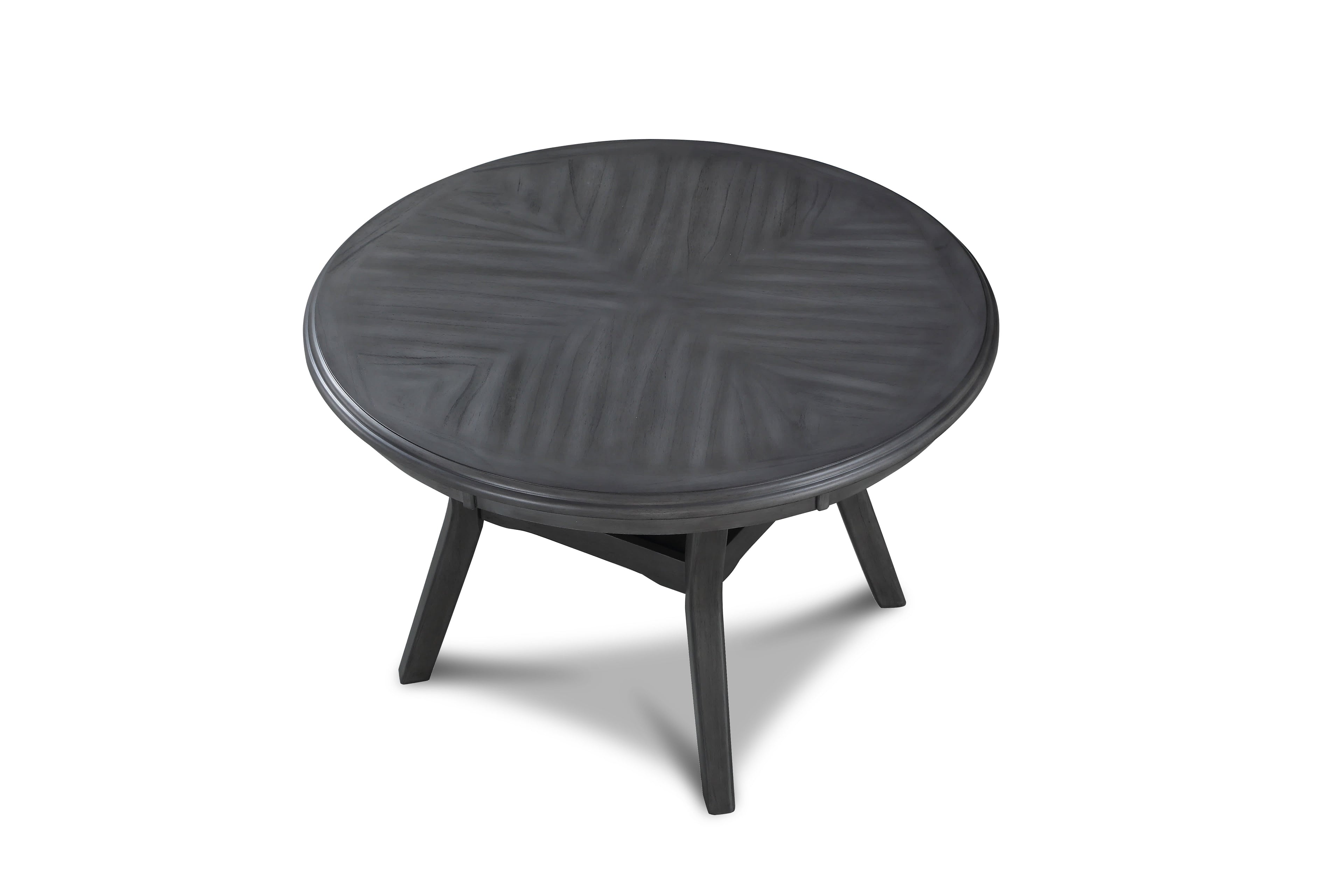 Gia 5 Pc 47" Round Dining Table & 4 Chairs-Gray