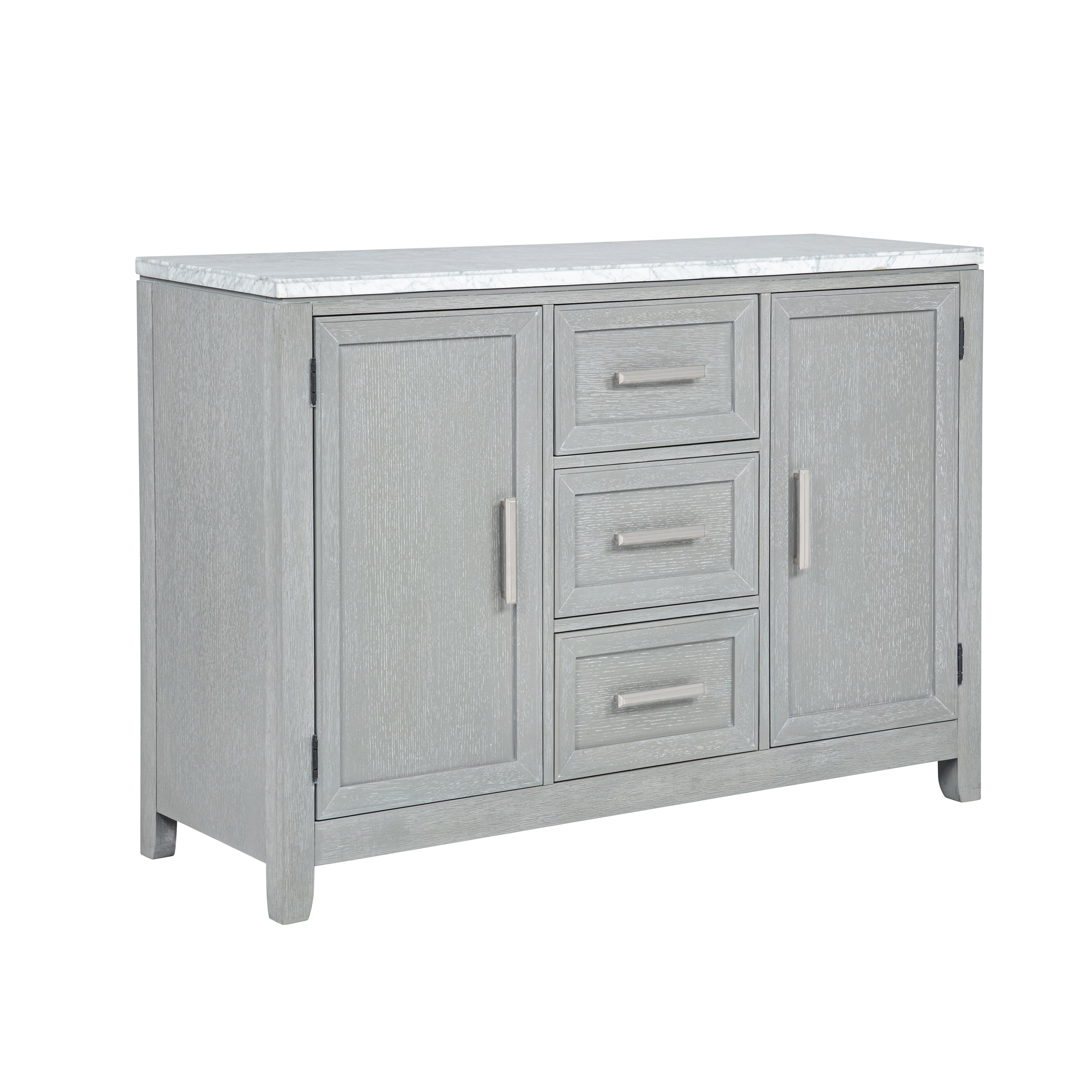 Fiona Marble Top Dining Buffet/Server-Mist Gray