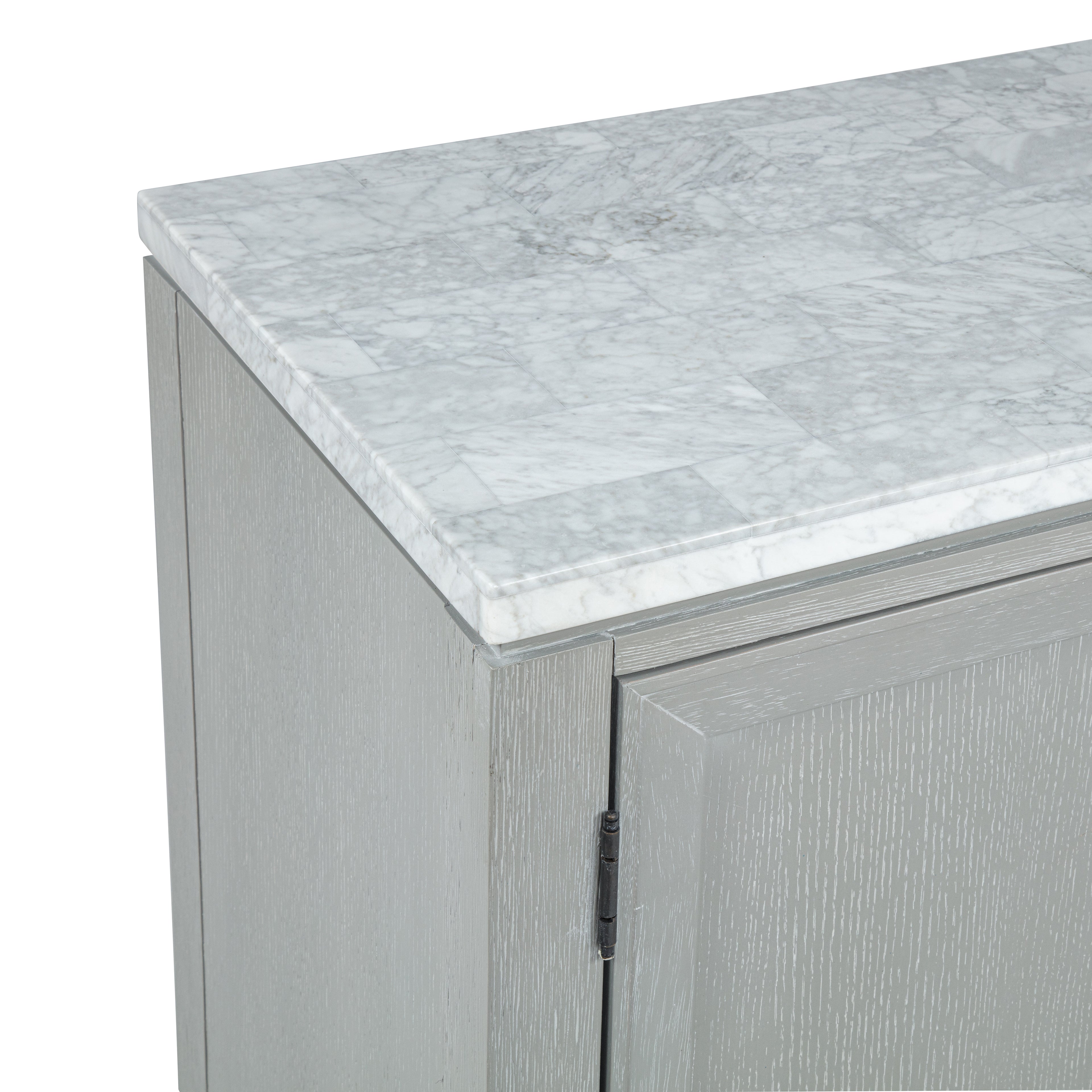 Fiona Marble Top Dining Buffet/Server-Mist Gray