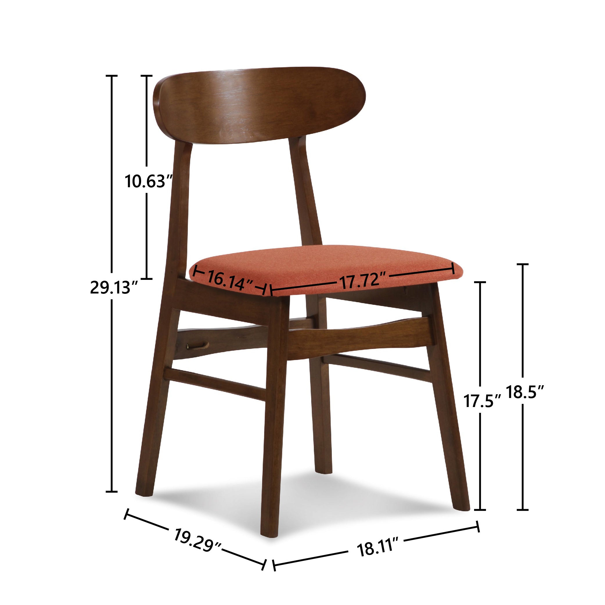 Morocco Dining Chair W/Orange Seat Cushion (2 Per Carton)