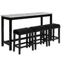 Celeste Theater Bar Table W/ 3 Stools-Black
