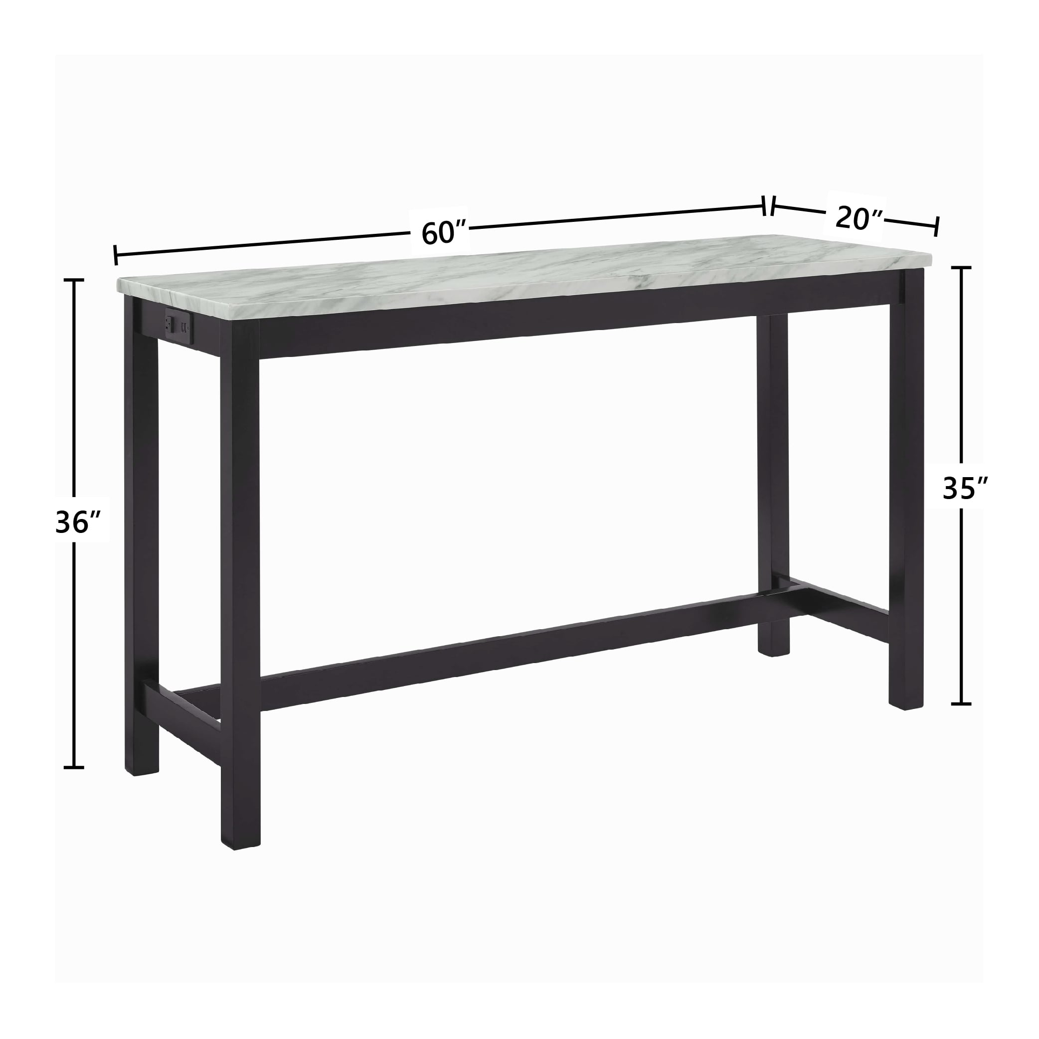 Celeste Theater Bar Table W/ 3 Stools-Black