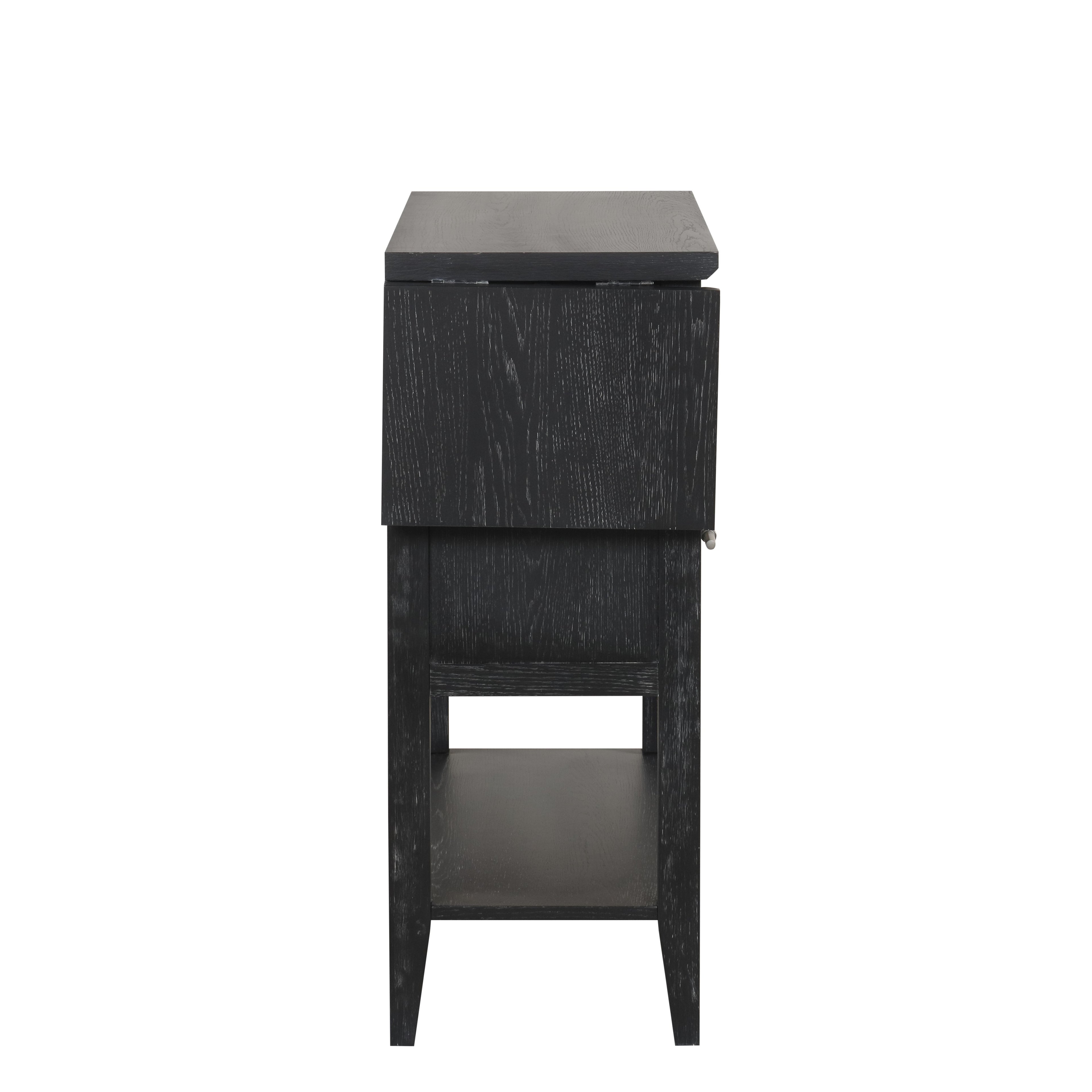 Sable Crest Drop Leaf Server-Black