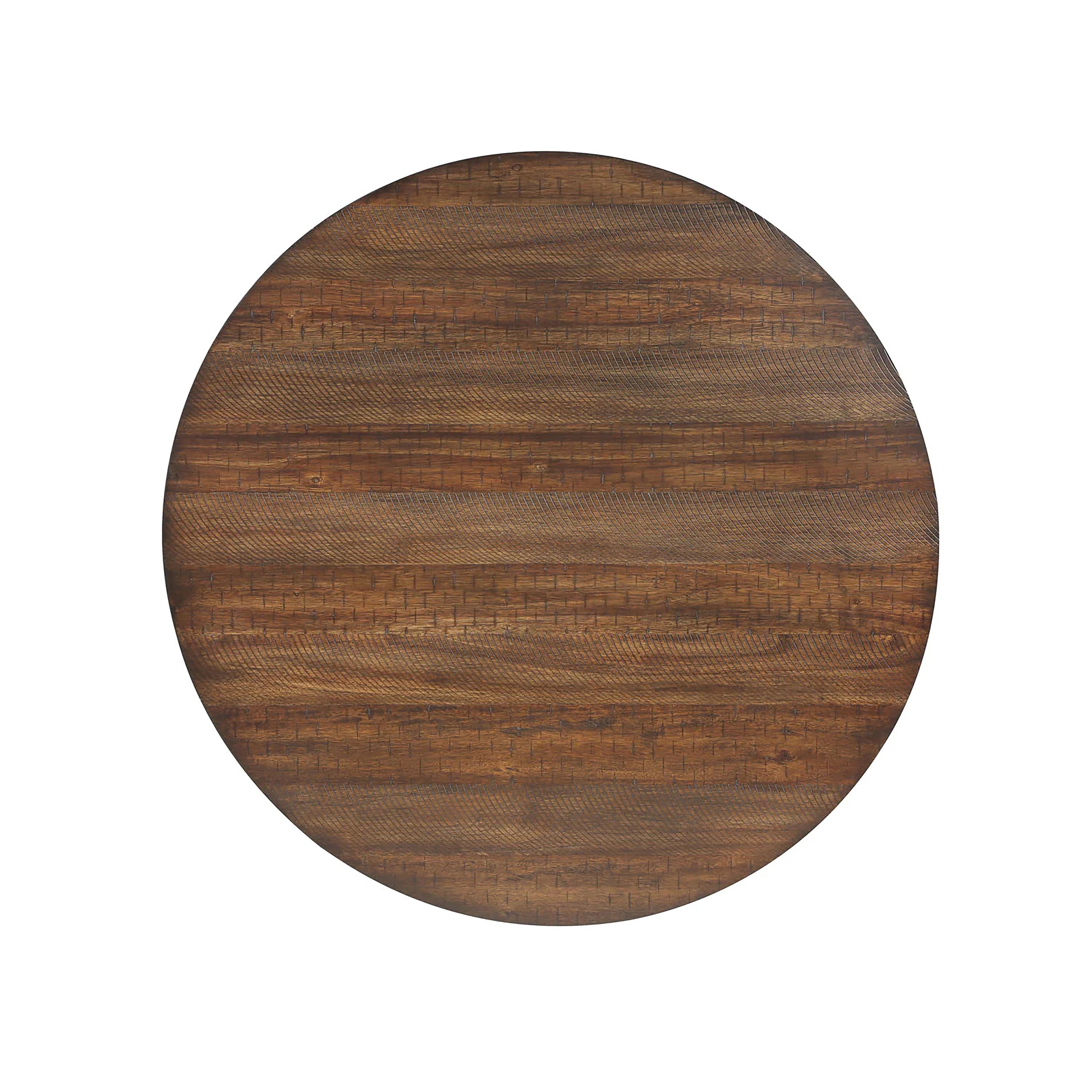 Potomac 42" Round Counter Table & 4 Chairs -Brown/Black