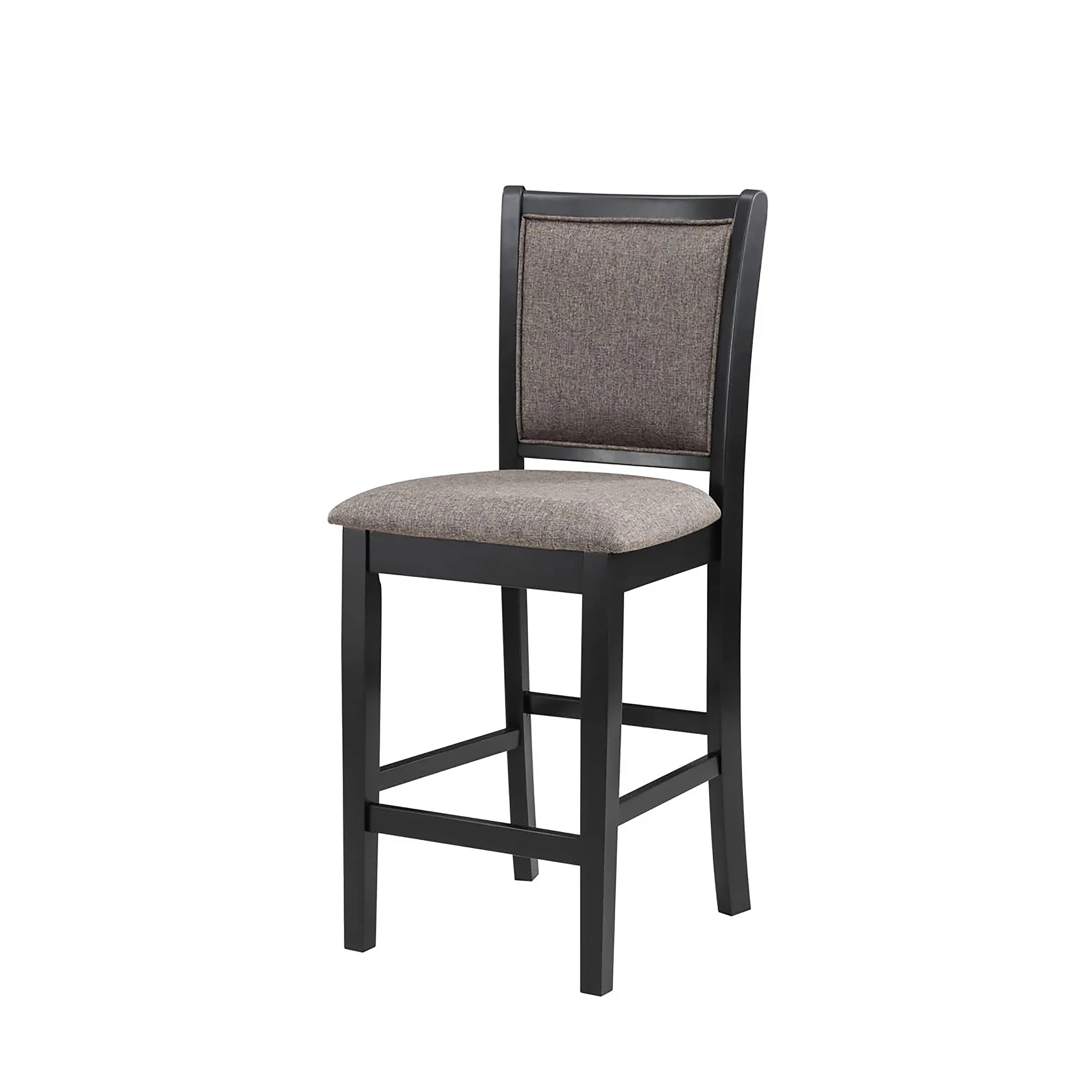 Potomac 42" Round Counter Table & 4 Chairs -Brown/Black