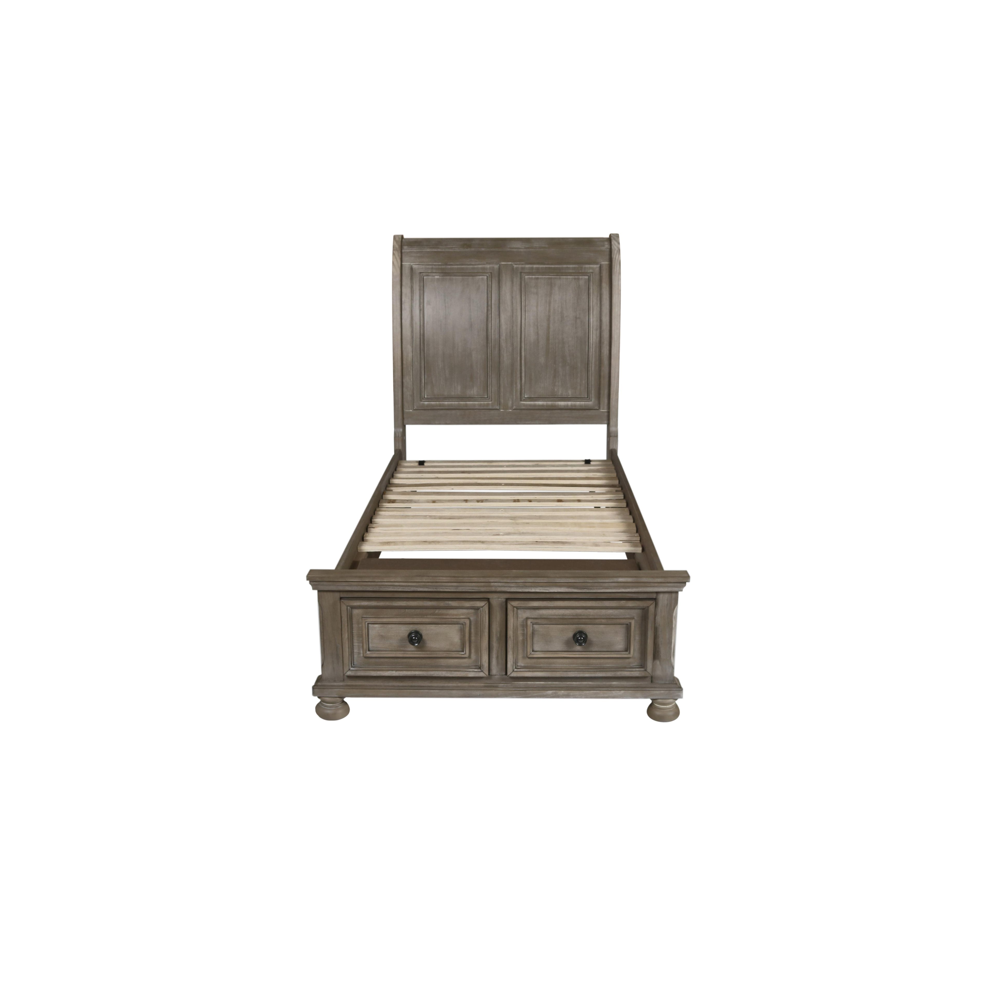 ALLEGRA Eastern King-California King K STORAGE FOOTBOARD & SLATS-PEWTER