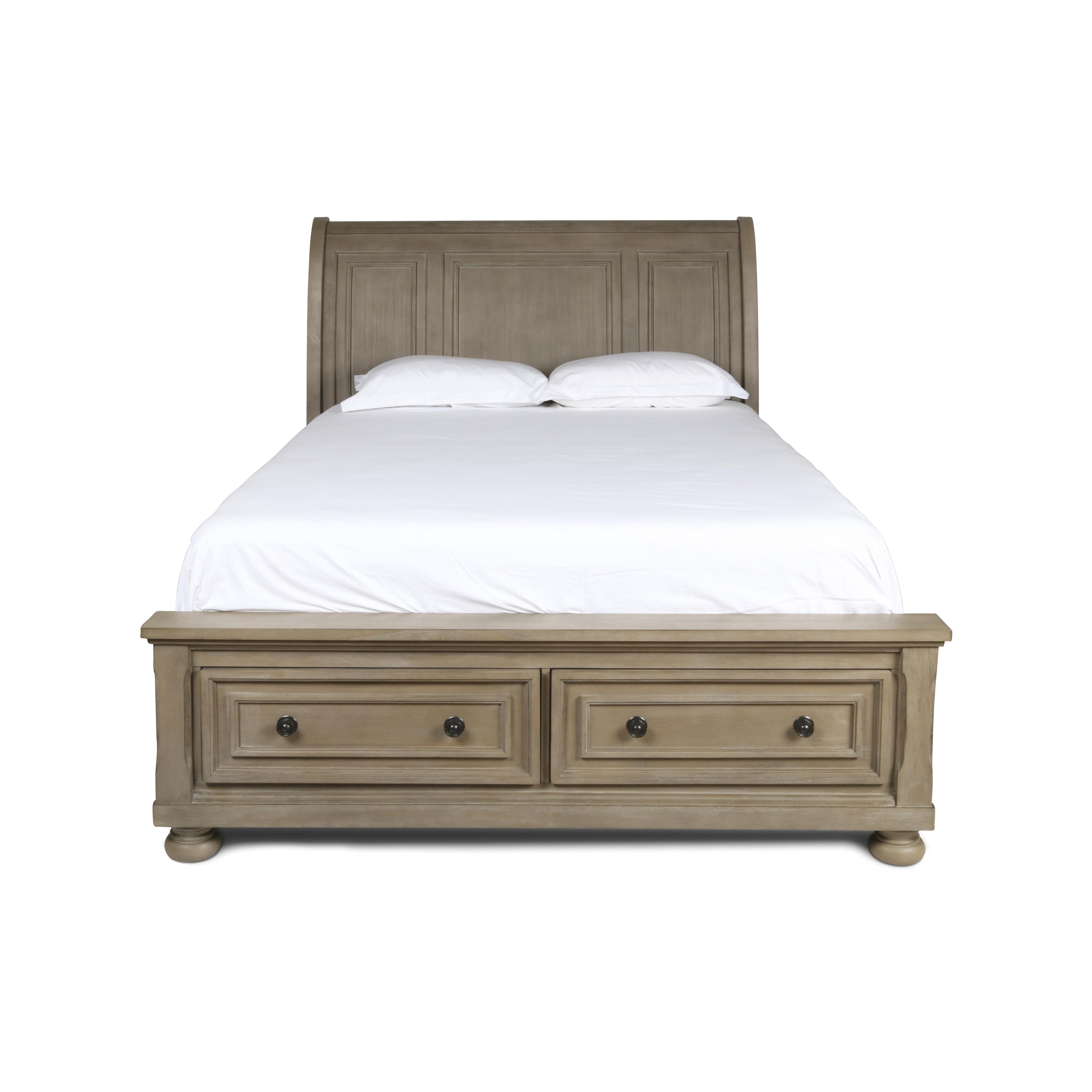 ALLEGRA Eastern King-California King K STORAGE FOOTBOARD & SLATS-PEWTER