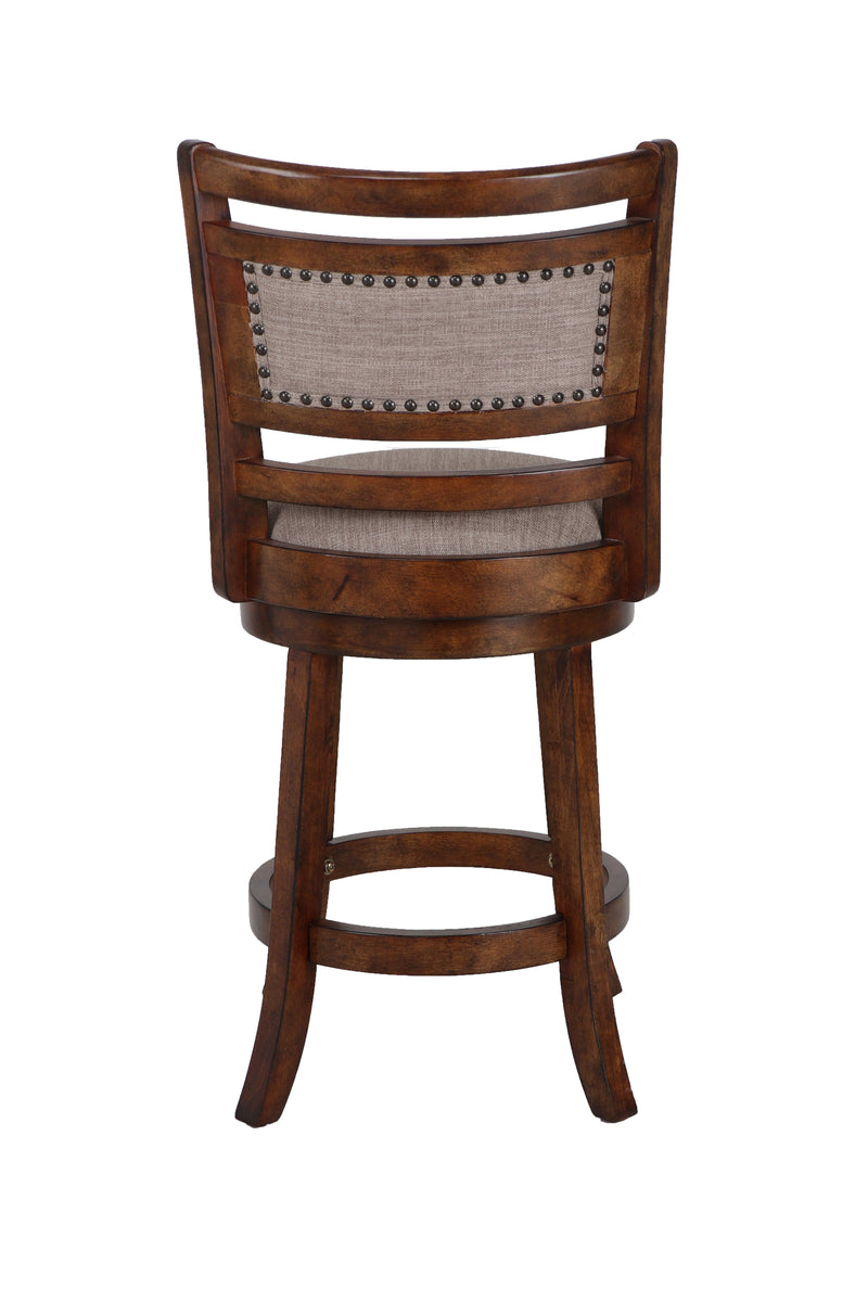 ABERDEEN 24" COUNTER STOOL-DK BROWN W/FABRIC SEAT