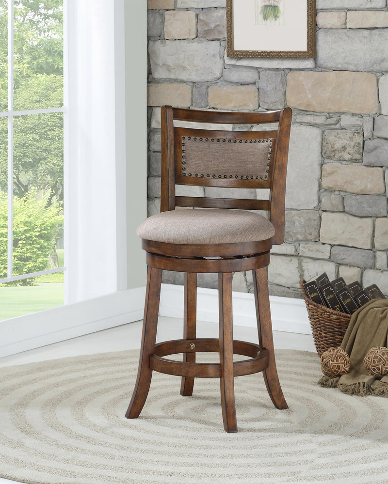 ABERDEEN 24" COUNTER STOOL-DK BROWN W/FABRIC SEAT