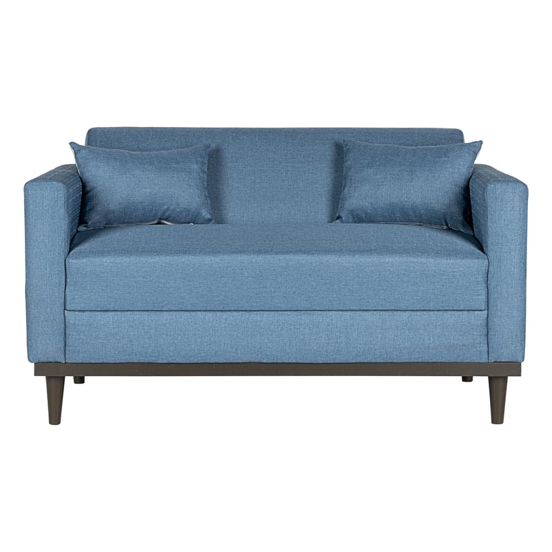 AIDEN LOVESEAT W/2 THROW PILLOWS-BLUE