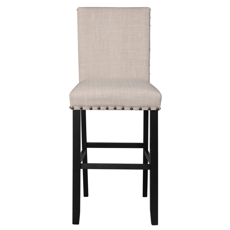 CRISPIN NATURAL BEIGE BAR CHAIR- (2/ Ctn)