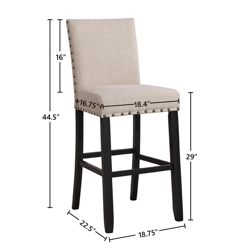 CRISPIN NATURAL BEIGE BAR CHAIR- (2/ Ctn)