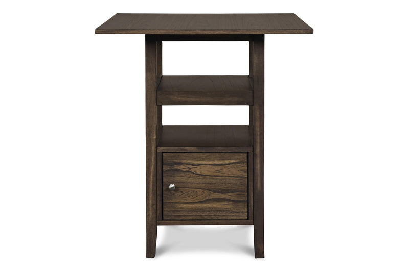 DERBY COUNTER TABLE & 4 STOOLS (SET) - CHOCOLATE