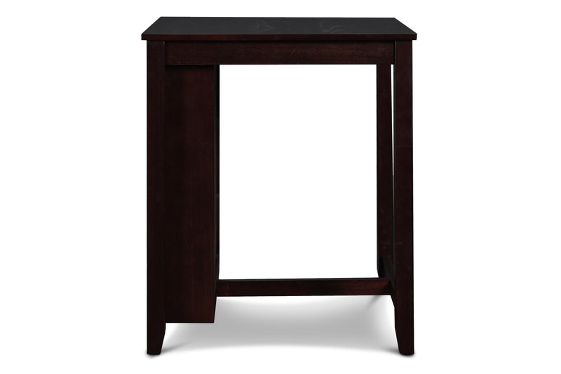 GIA 30" COUNTER TABLE W/2 CHAIRS & STG SHELF-EBONY