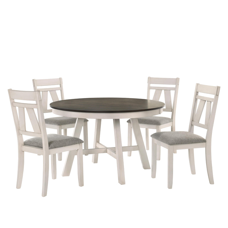 MAISIE ROUND TABLE-WHITE/BROWN image