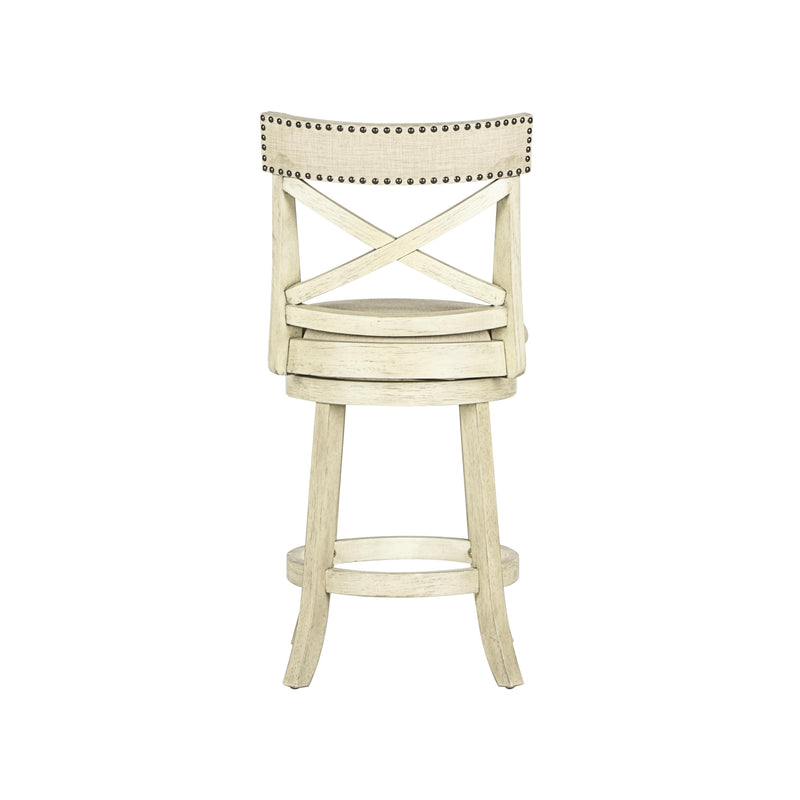 YORK 24" COUNTER STOOL-ANT WHITE W/FABRIC SEAT