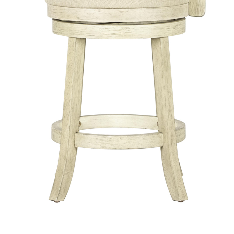 YORK 24" COUNTER STOOL-ANT WHITE W/FABRIC SEAT